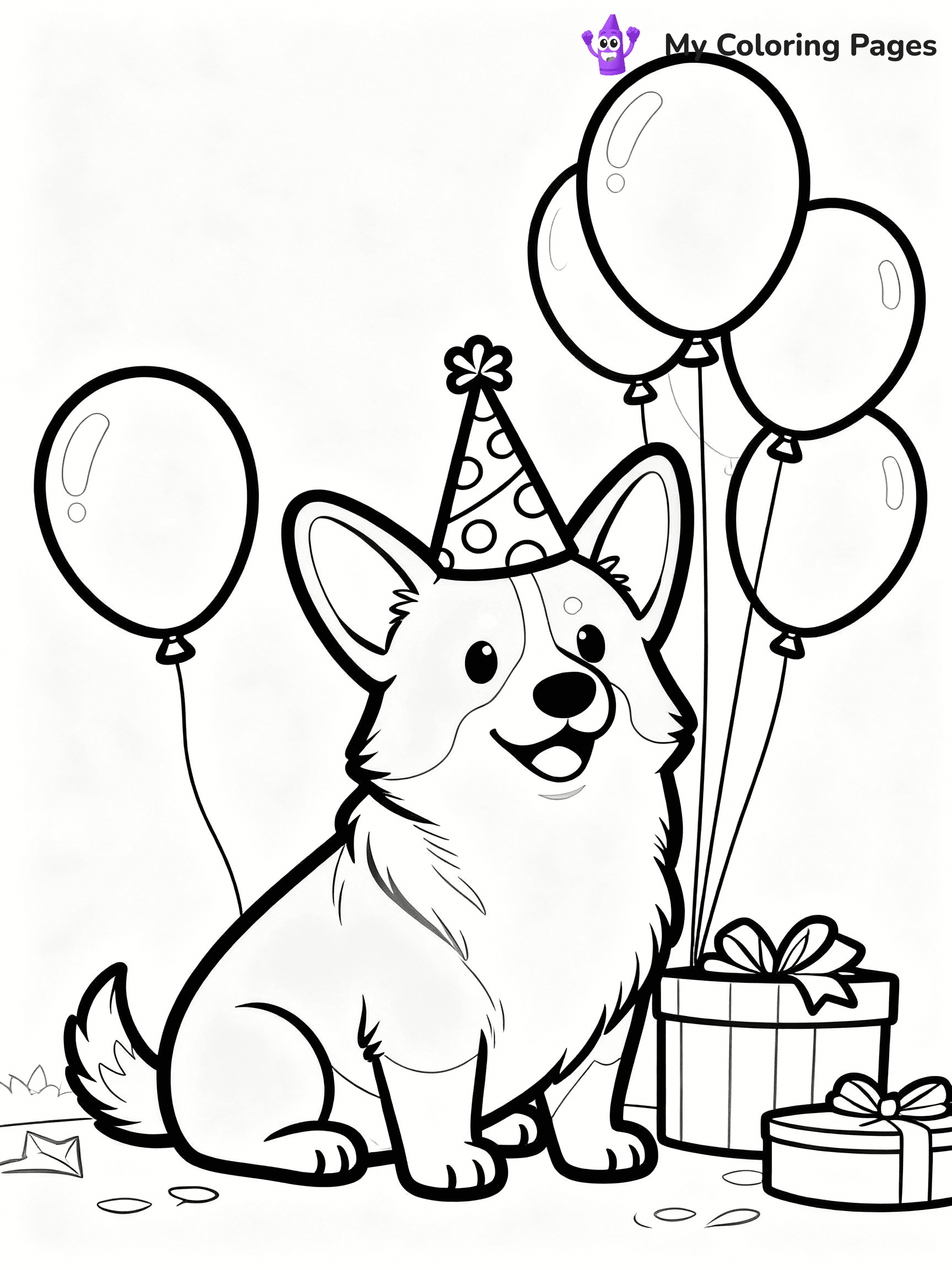 Corgi Coloring Pages - 30