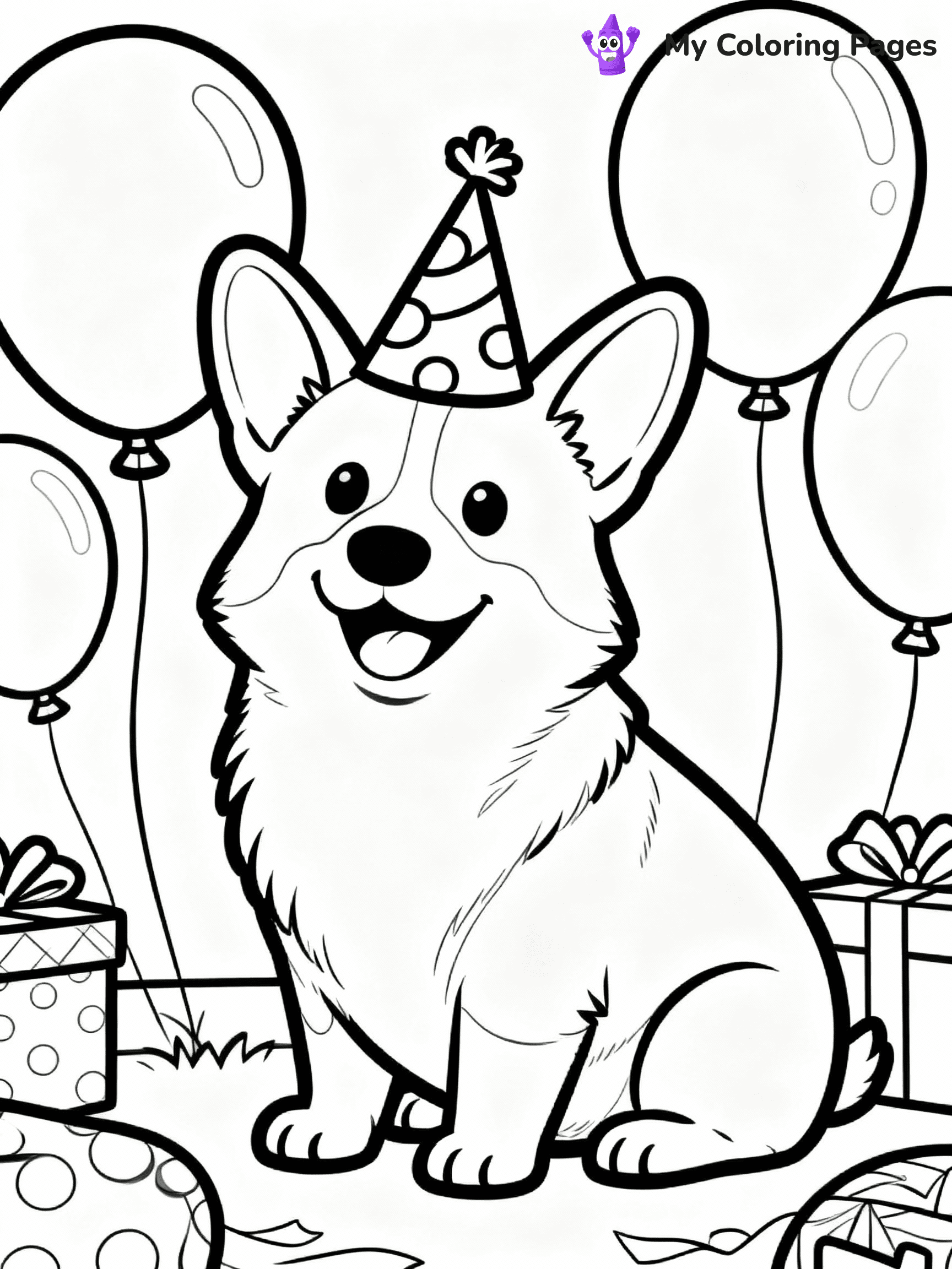 Corgi Coloring Pages - 27