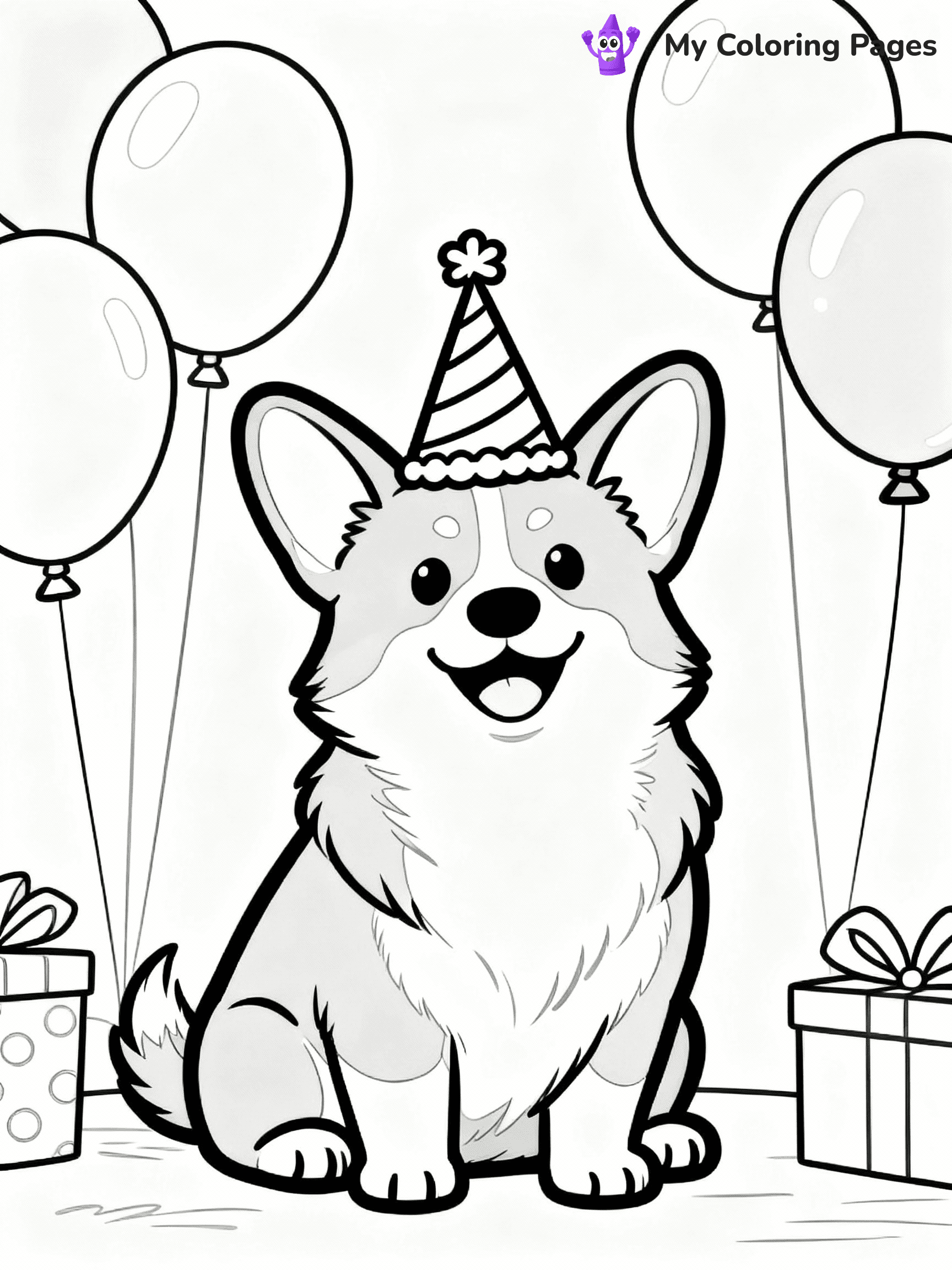 Corgi Coloring Pages - 26