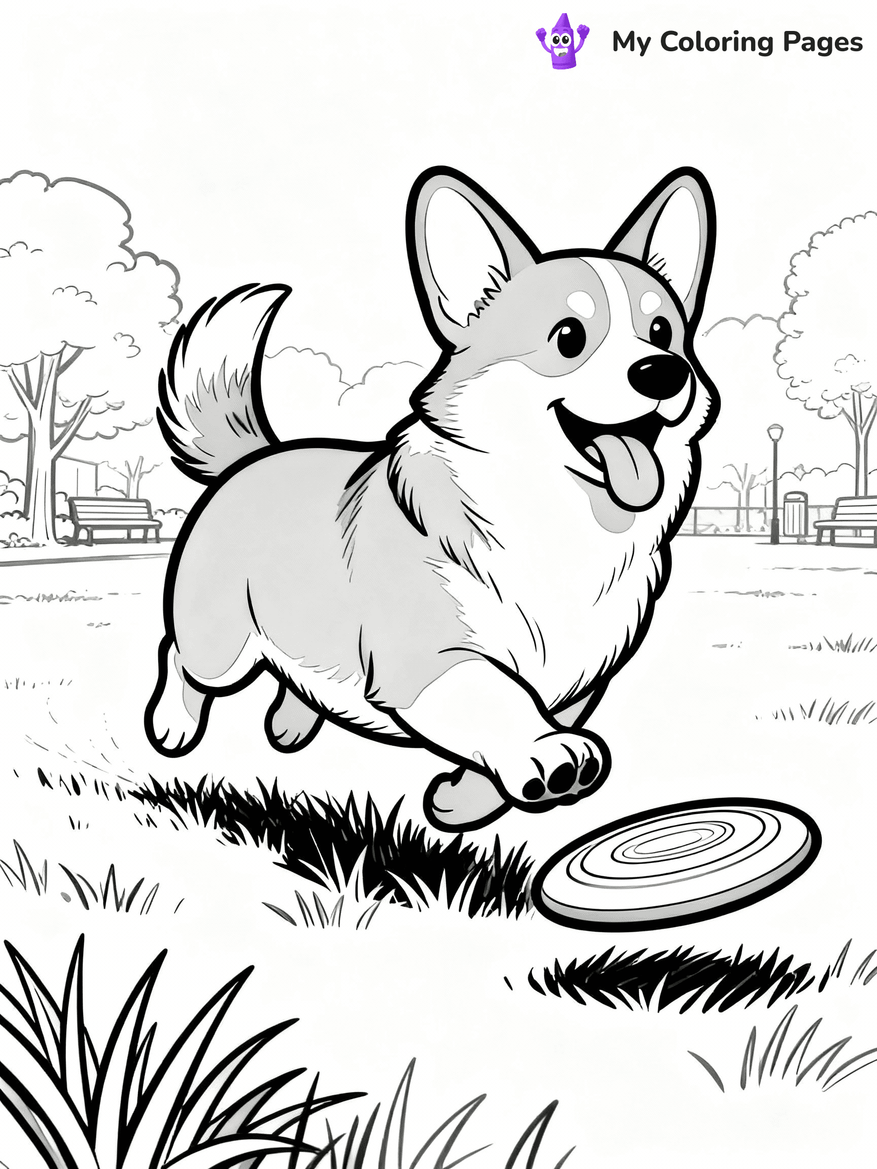 Corgi Coloring Pages - 24