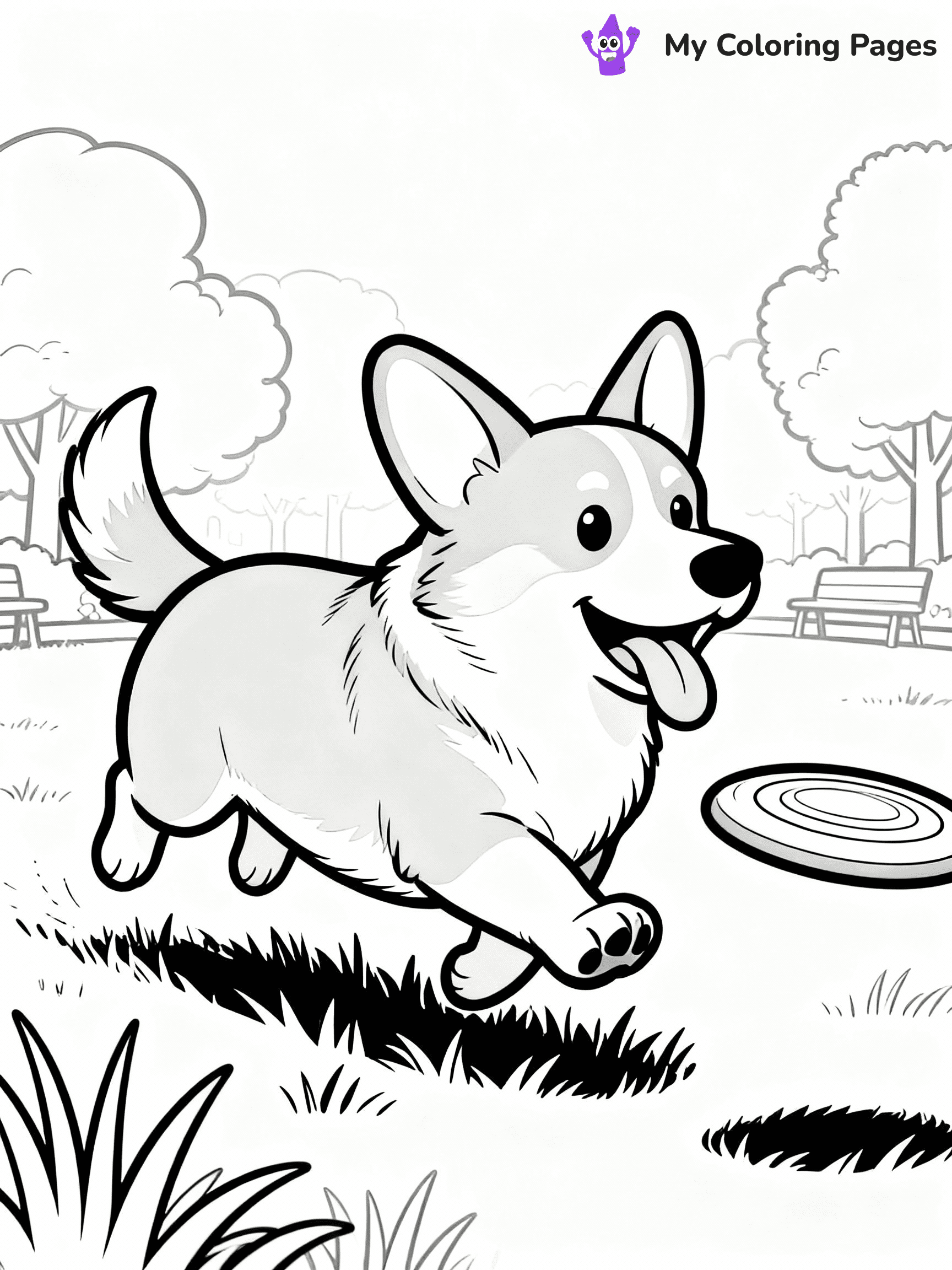 Corgi Coloring Pages - 20