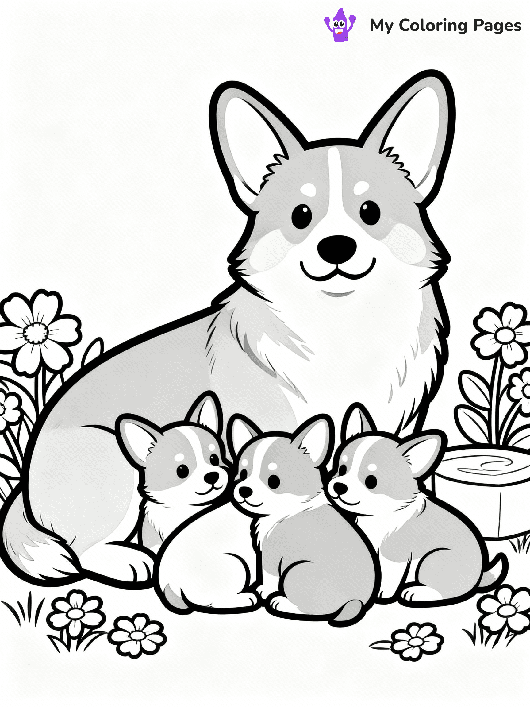Corgi Coloring Pages - 8