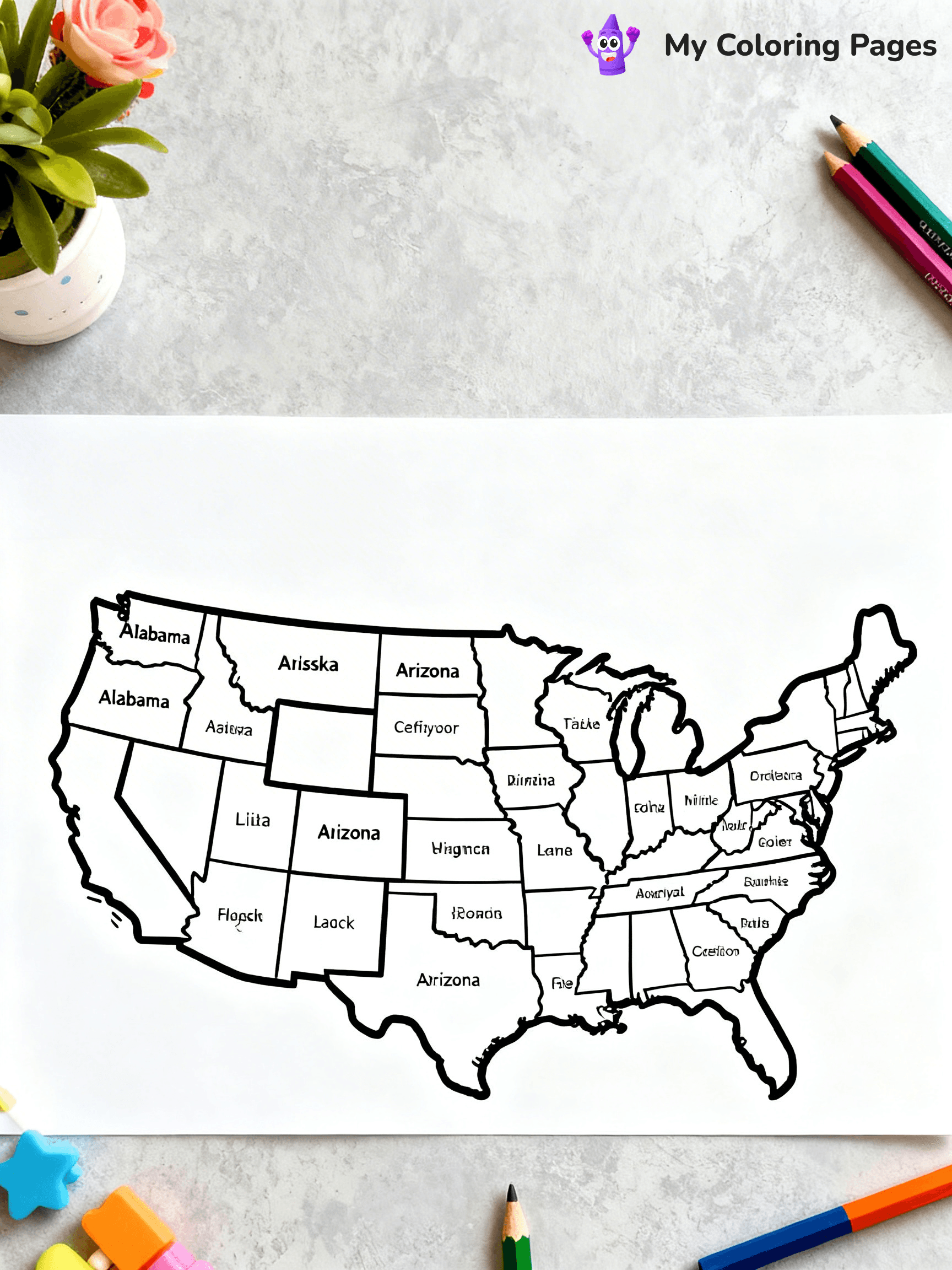 United States Map Coloring Pages - 16