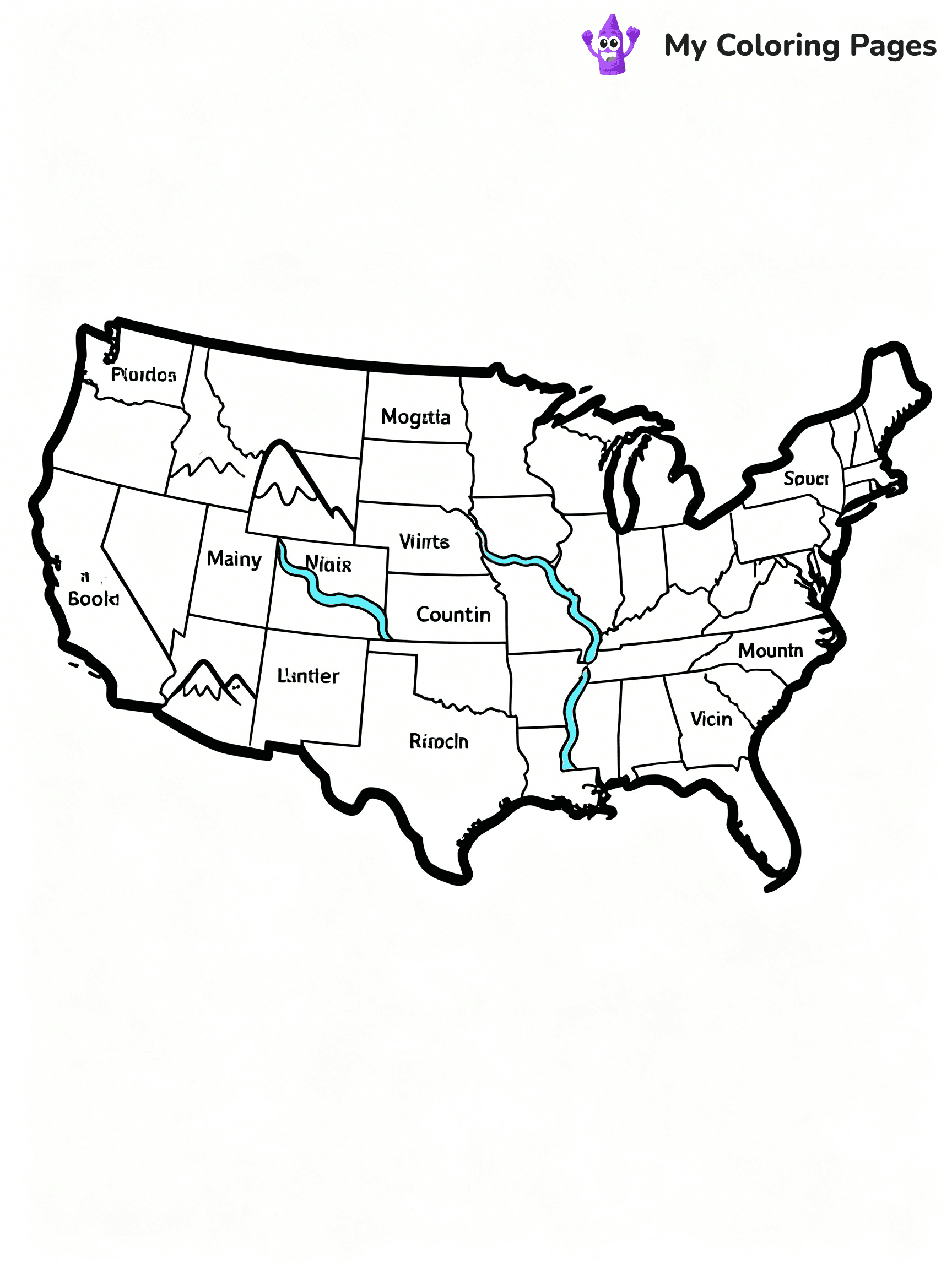 United States Map Coloring Pages - 12