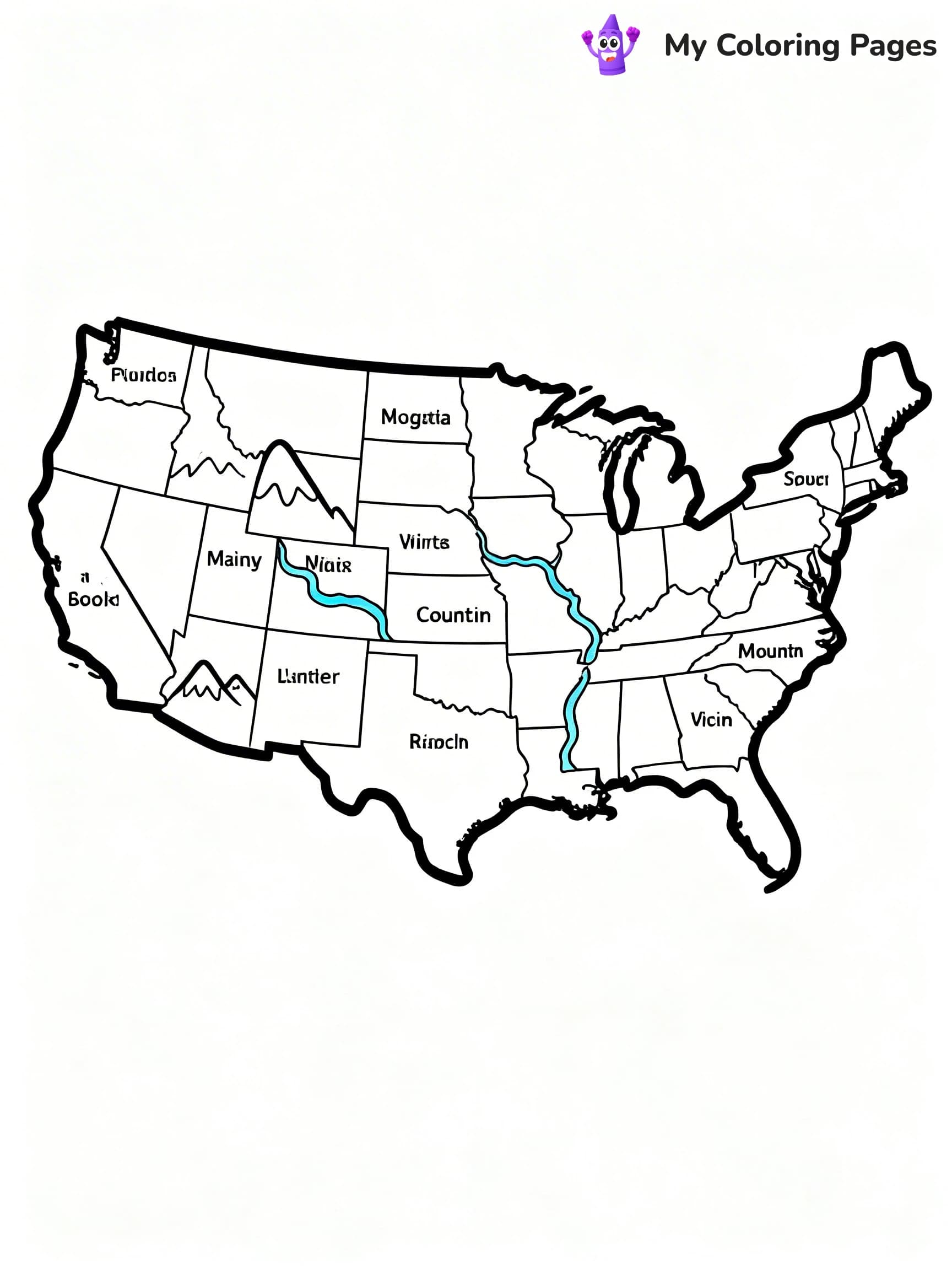 United States Map Coloring Pages - 12