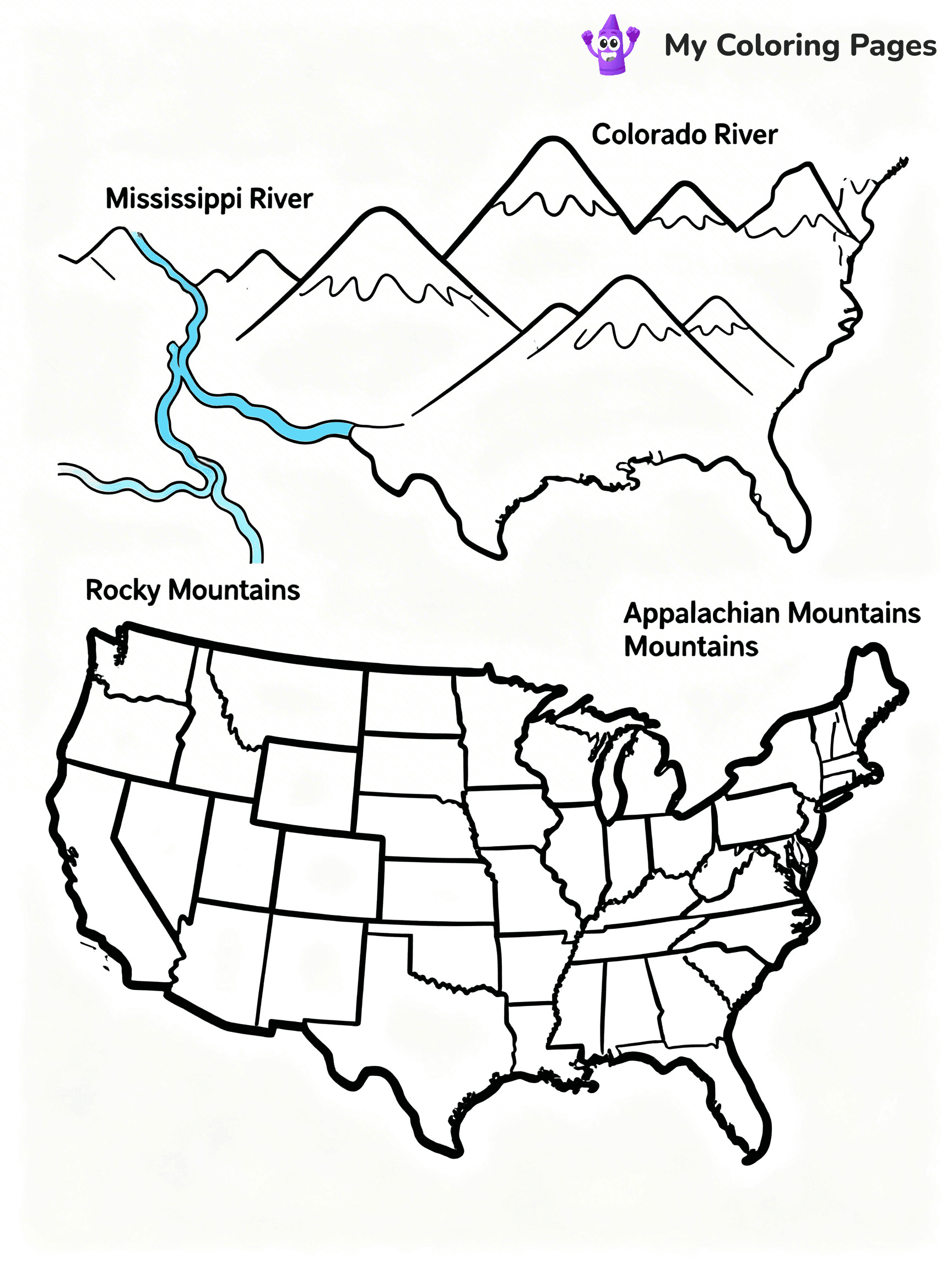 United States Map Coloring Pages - 11