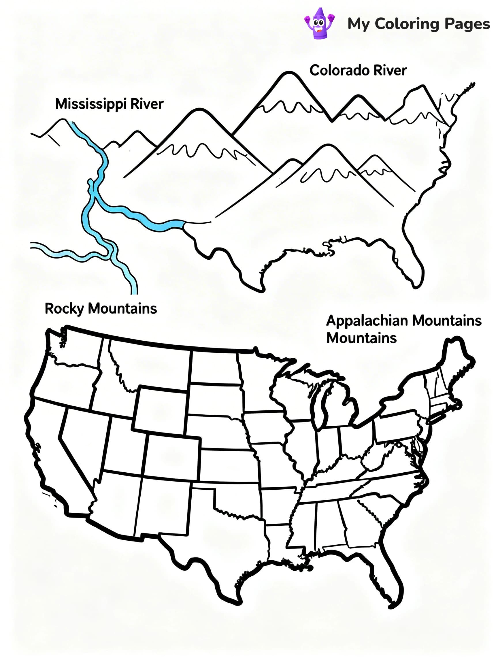 United States Map Coloring Pages - 11