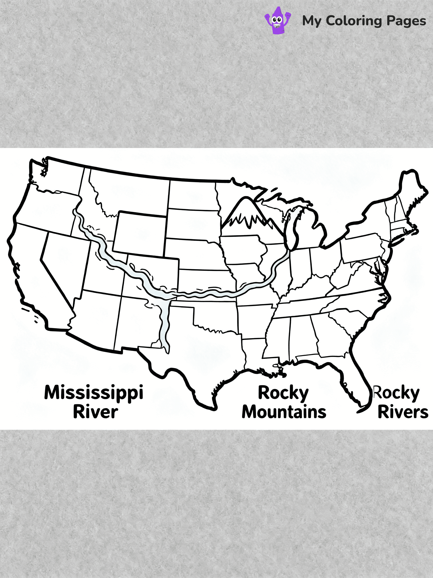 United States Map Coloring Pages - 9