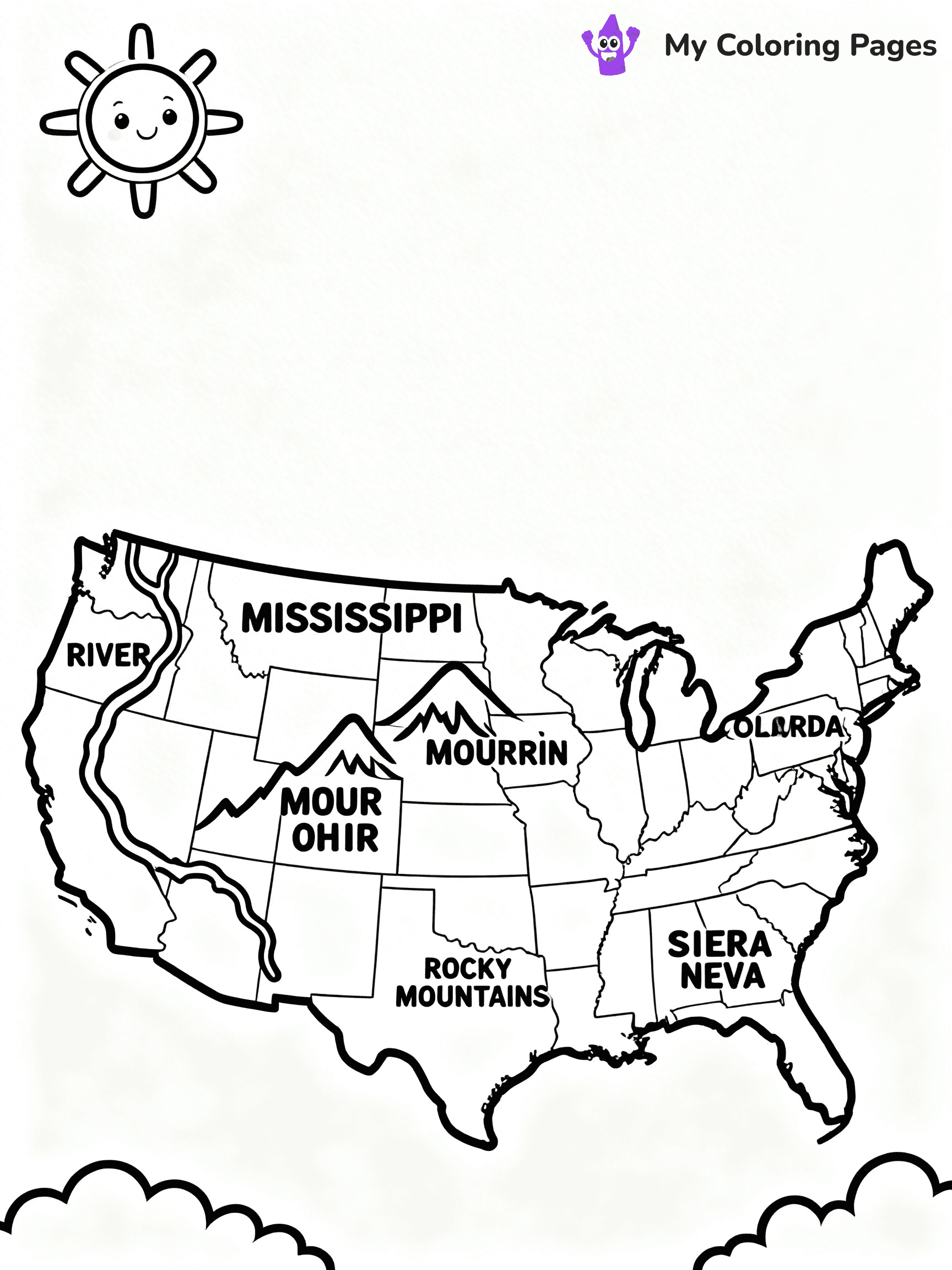 United States Map Coloring Pages - 8
