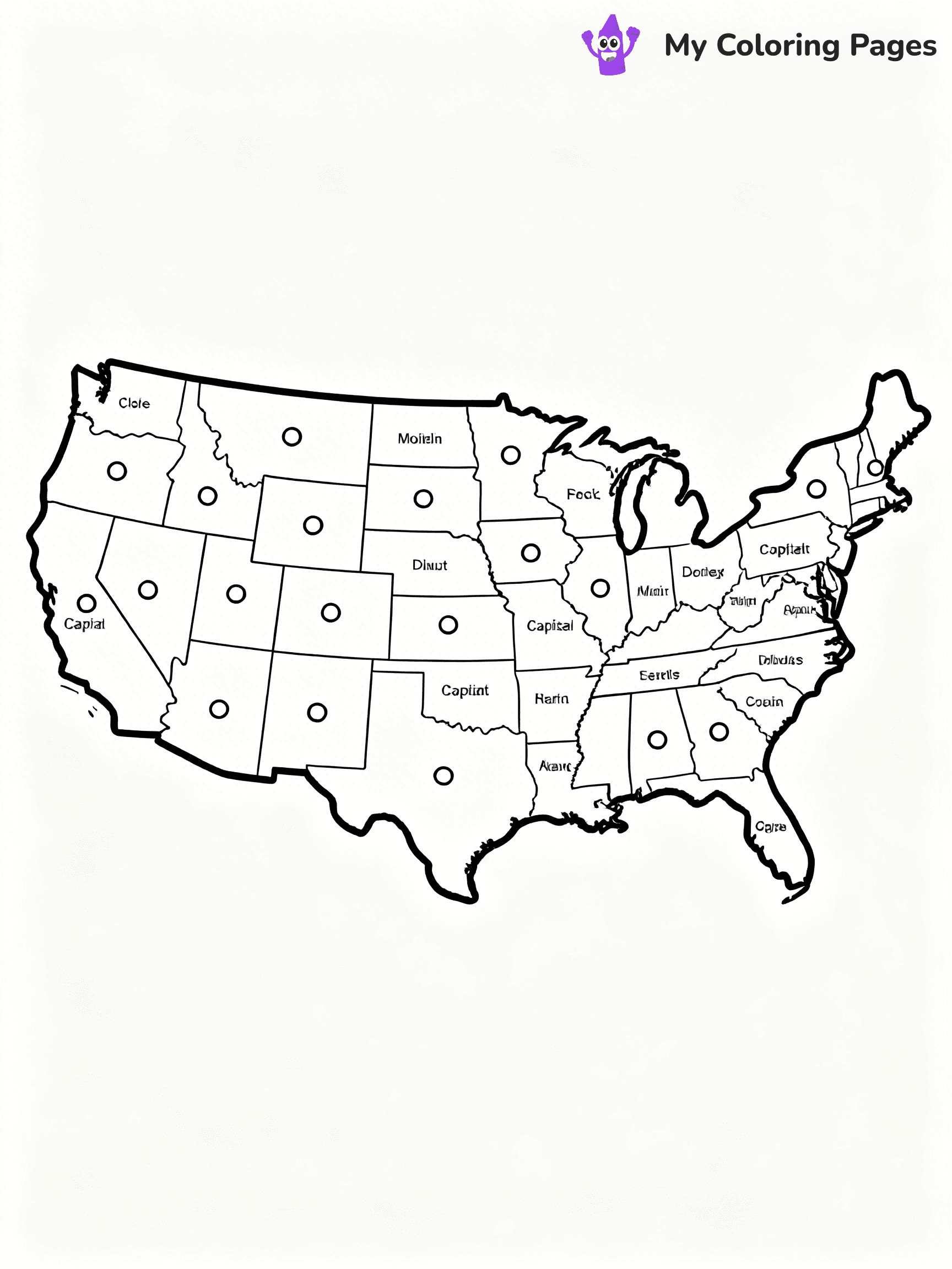 United States Map Coloring Pages - 6