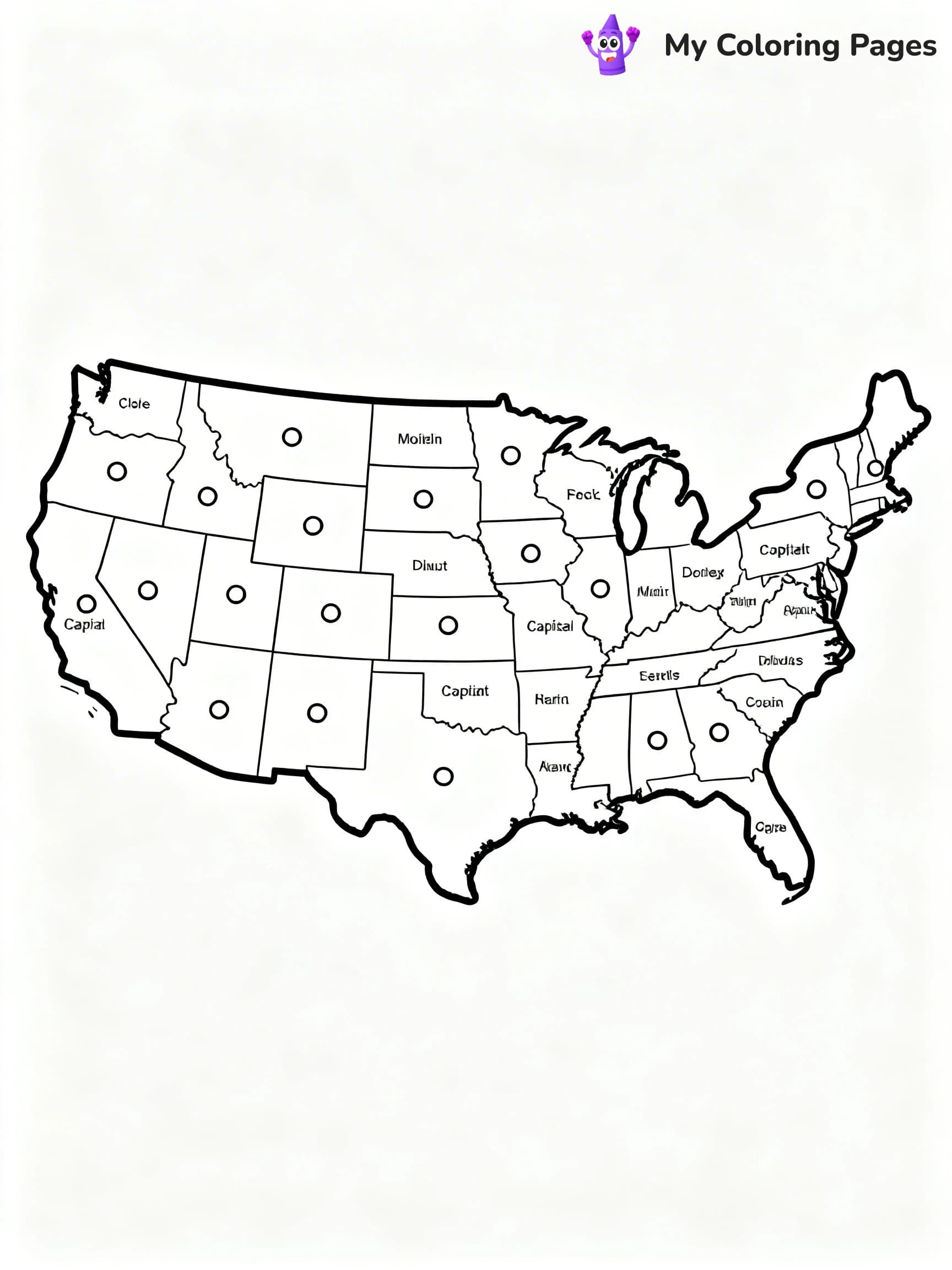 United States Map Coloring Pages - 6