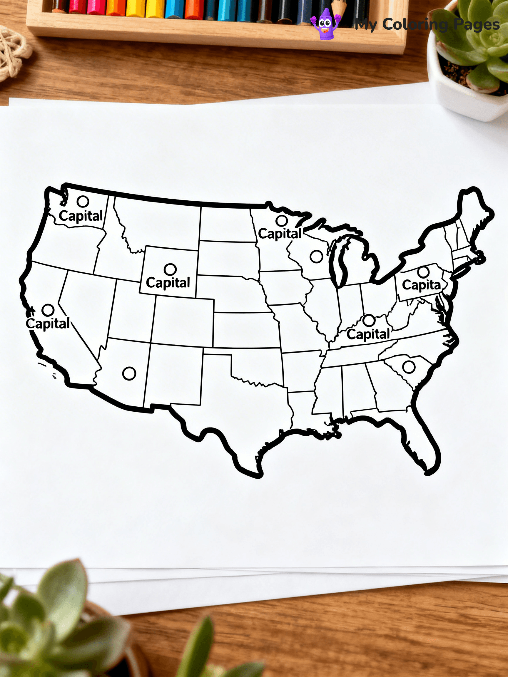 United States Map Coloring Pages - 3