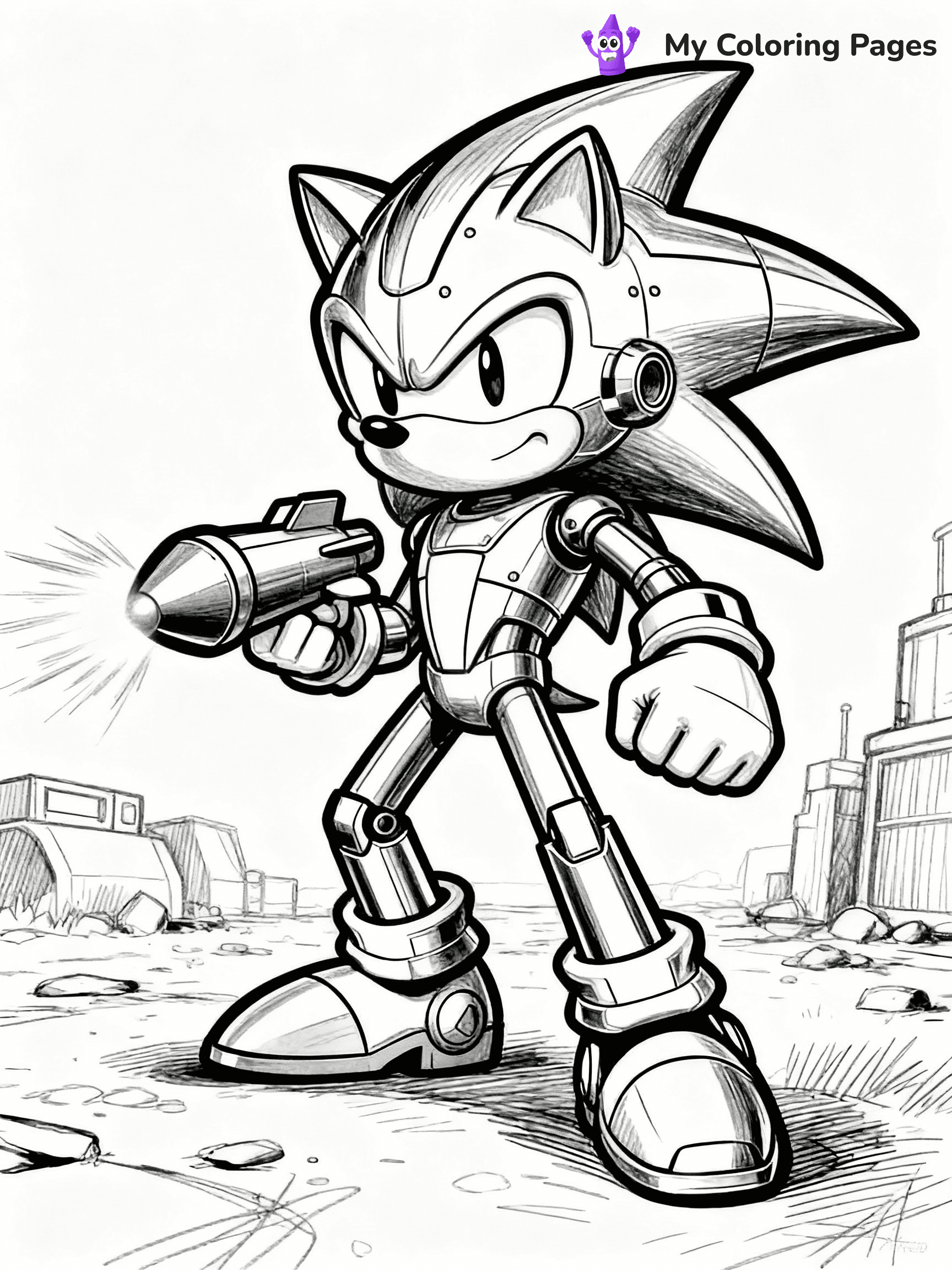 Metal Sonic Coloring Pages - 12