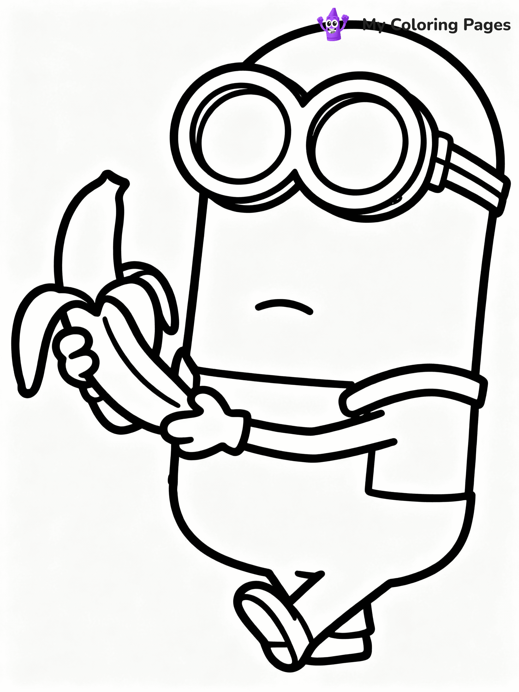 ⚠️ CRITICAL REQUIREMENT - ABSOLUTE BLACK AND WHITE ONLY ⚠️
This MUST be a BLACK AND WHITE line drawing ONLY. NO COLORS whatsoever.
- ONLY pure black lines (#000000) on pure white background (#FFFFFF)
- ABSOLUTELY NO colors, NO shading, NO gradients, NO grayscale
- If there are ANY colors in the output, the image is REJECTED
- This is a COLORING PAGE - meant to be COLORED IN by children
- The output must be UNCOLORED line art ready for coloring
⚠️ SUBJECT TO DRAW: Bob from Minions in CGI animation style, holding a banana, wide-eyed expression, standing on one foot
(REMEMBER: Output must be BLACK AND WHITE line art only, NOT colored!)
# COLORING PAGE: BLACK OUTLINES ONLY - WHITE BACKGROUND MANDATORY
Create a **coloring book page** using EXACTLY two values: black lines, white space.
## NON-NEGOTIABLE BINARY RULES
- **ONLY #000000 (black) and #FFFFFF (white)** - NO other values exist
- **EVERY PIXEL = BLACK OR WHITE** - no gray/shading/antialiasing
- **WHITE BACKGROUND MANDATORY** - entire canvas stays white
- **ALL SHAPES HOLLOW** - everything is empty outlines waiting to be colored
- **FORBIDDEN:** fills, shading, gradients, patterns, textures, colors
- **NO SOLID REGIONS** - if it's not a thin line, it's wrong
## Universal Line Standards
- Black outlines ONLY - thin, uniform weight
- Every shape completely empty inside
- Closed contours suitable for coloring
- Simple flat illustration - zero depth/3D/realism
- **Style:** Whimsical Doodle Art Alley - rounded, friendly outlines (unless specified)
## Everything = Outline Only
- Characters/animals: hollow shapes
- Objects/clothing: empty contours
- Backgrounds/scenery: line work only
- Natural elements: outlined forms
- Dark/night areas: don't exist (use outlined symbols)
- Textures/patterns: convert to simple lines
## The Test
Can a child color EVERY white space with crayons? If any area is pre-filled/shaded/gray or colored in, it FAILS. Every shape must be waiting to receive color.
**FINAL OUTPUT**: Binary coloring page. Black lines define shapes. White spaces ready for coloring. Nothing else exists. No exceptions. Print-ready.
⚠️ FINAL REMINDER: Draw the subject "Bob from Minions in CGI animation style, holding a banana, wide-eyed expression, standing on one foot" as BLACK AND WHITE line art. Zero colors in output.