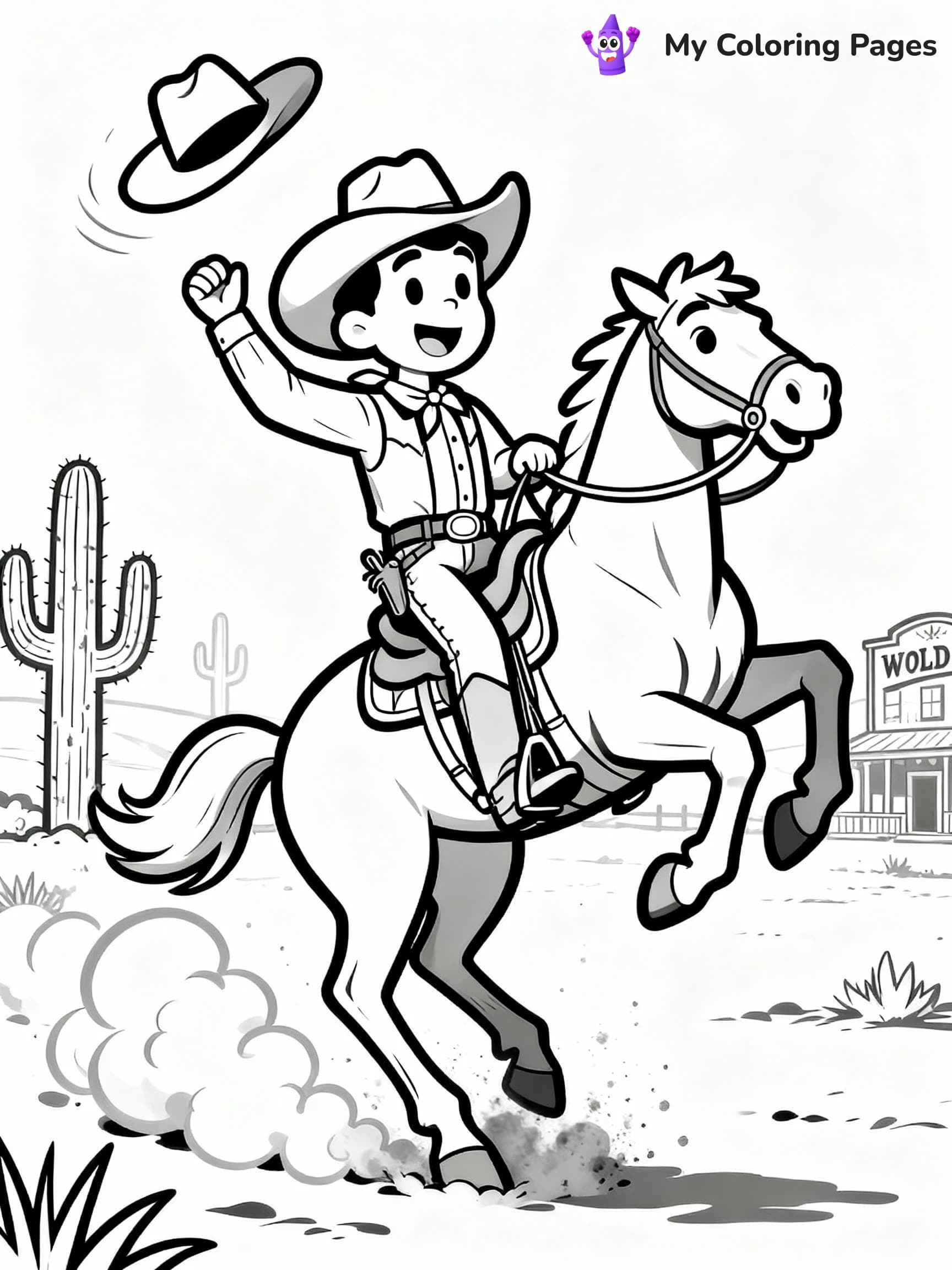 Cowboy Coloring Pages - 17