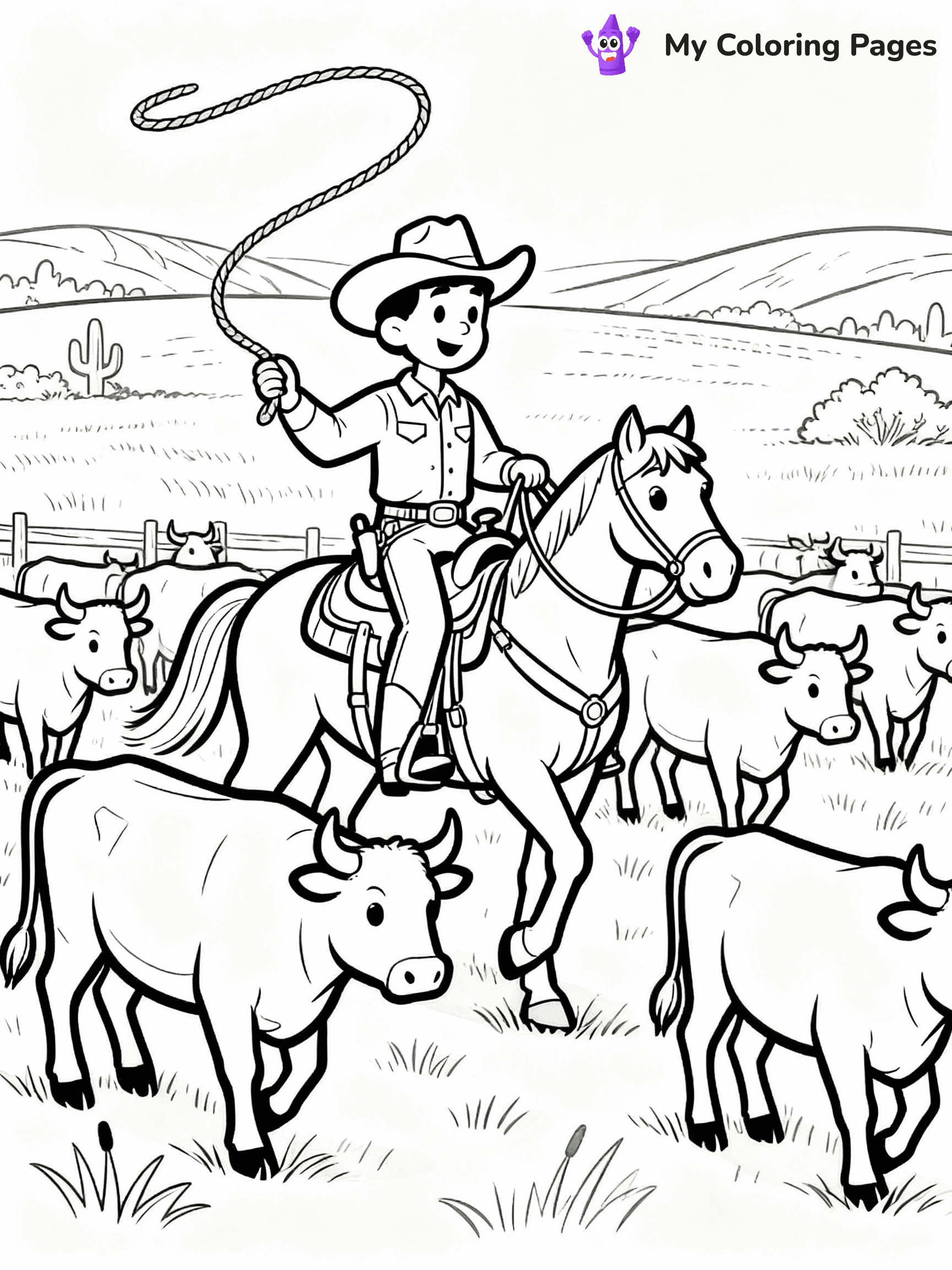 Cowboy Coloring Pages - 14
