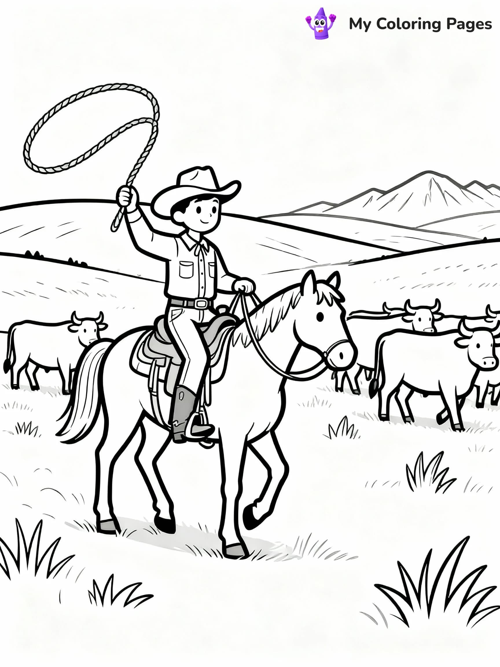 Cowboy Coloring Pages - 13