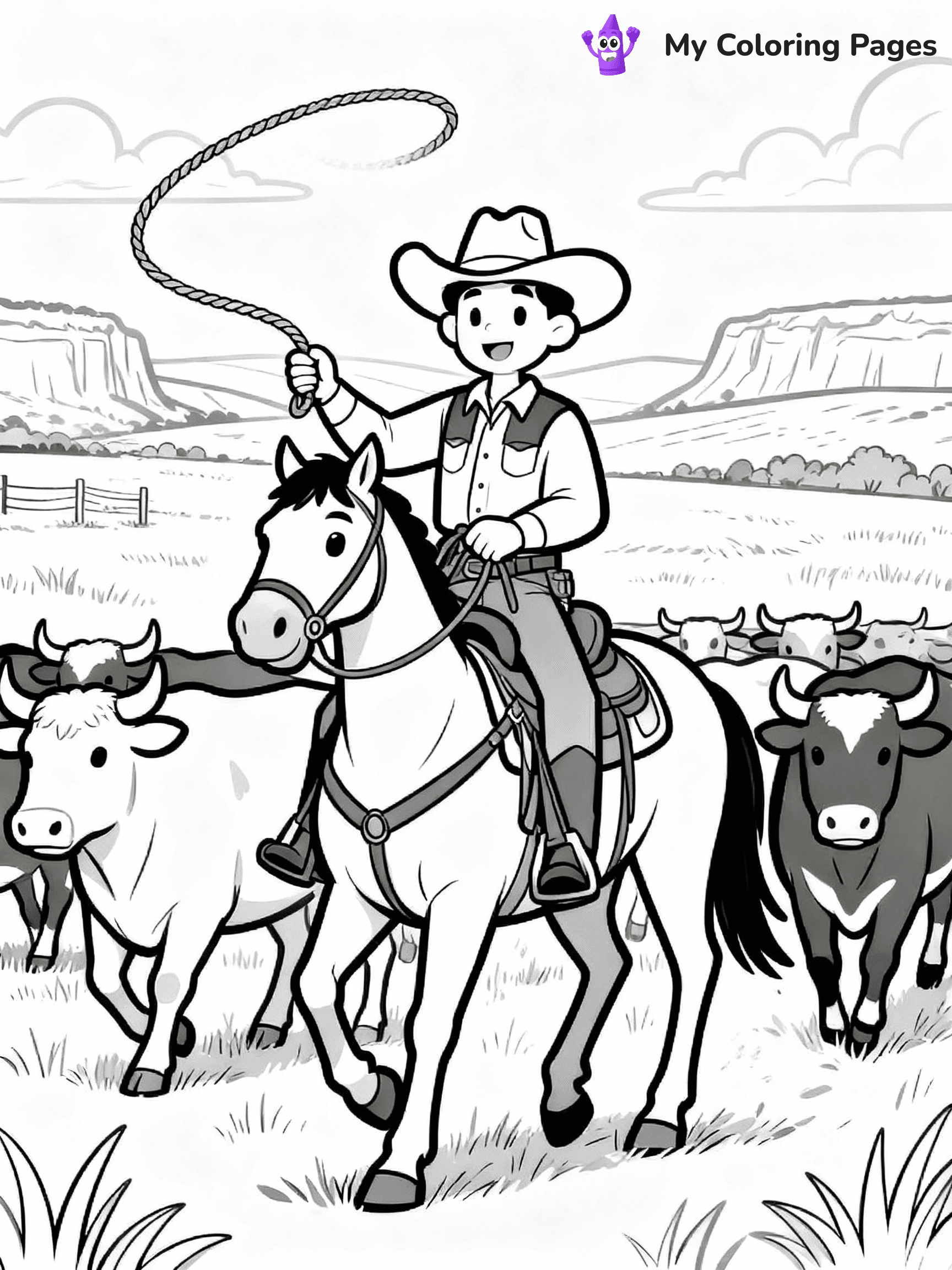 Cowboy Coloring Pages - 12