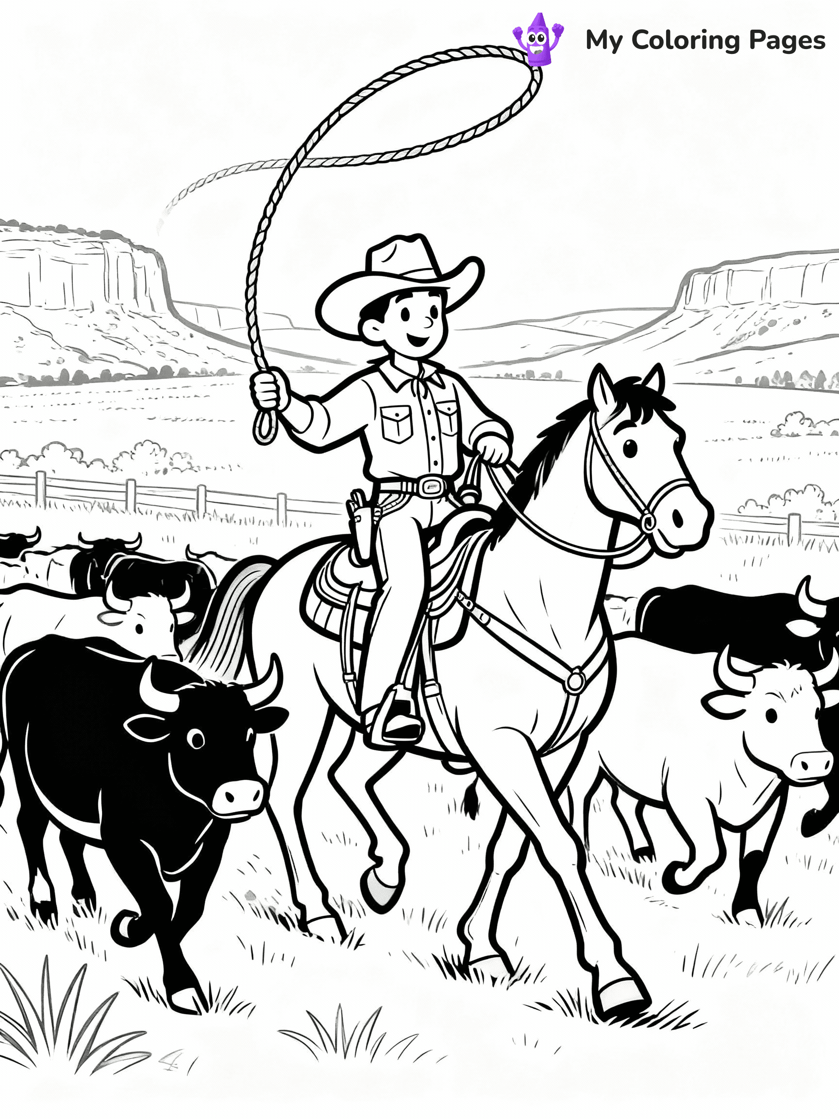 Cowboy Coloring Pages - 9
