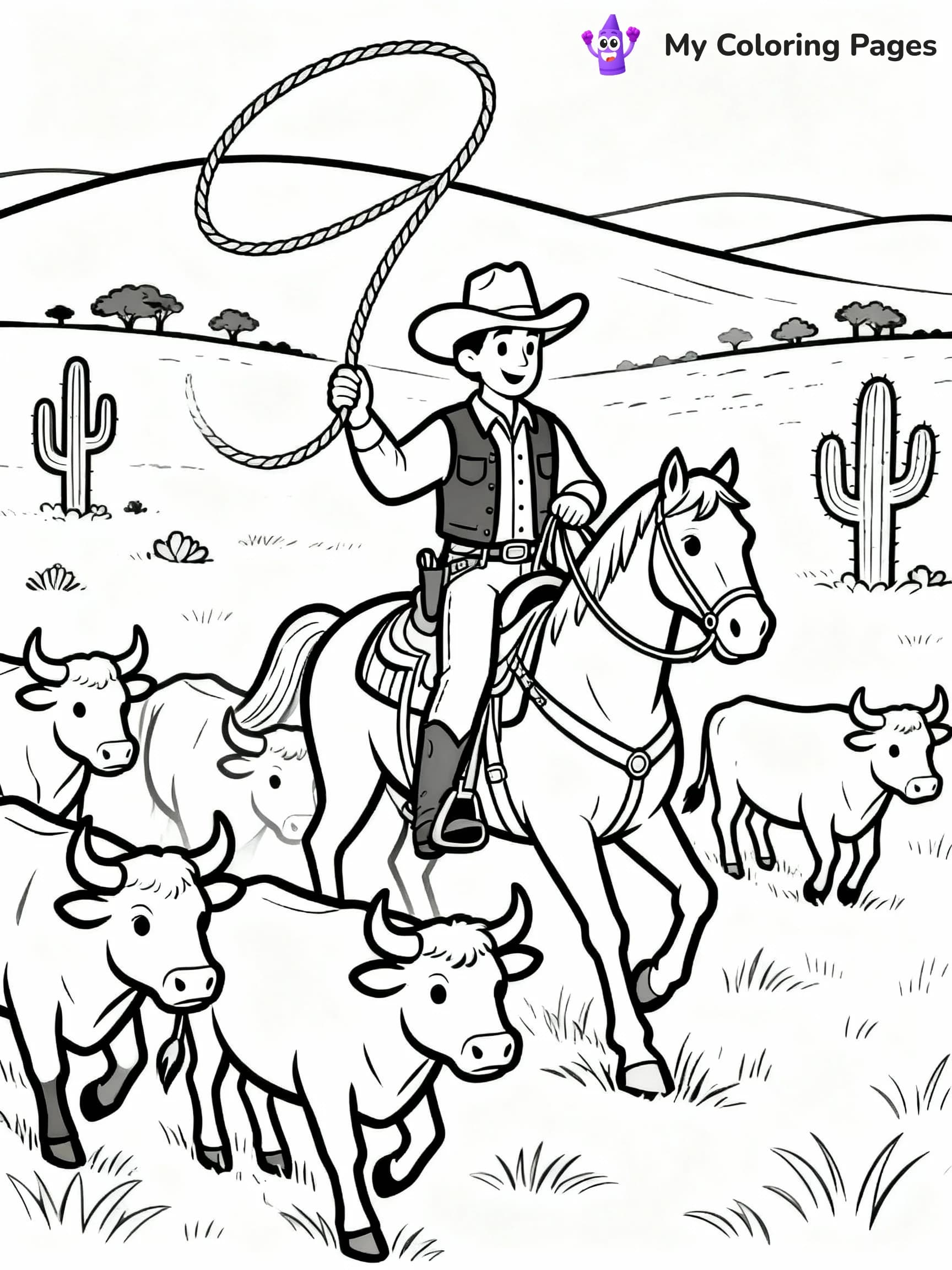 Cowboy Coloring Pages - 8