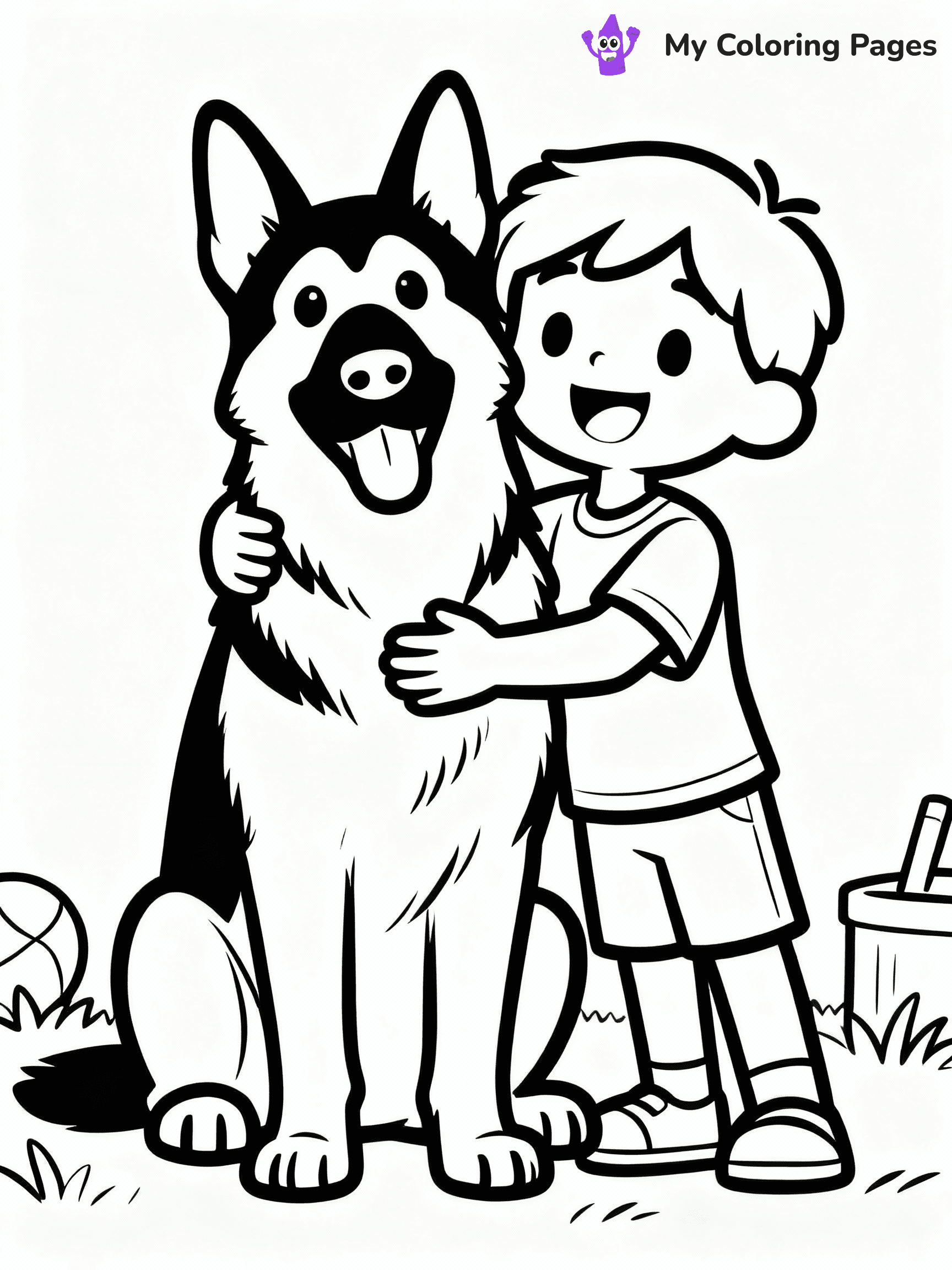 German Shepherd Coloring Pages - 17