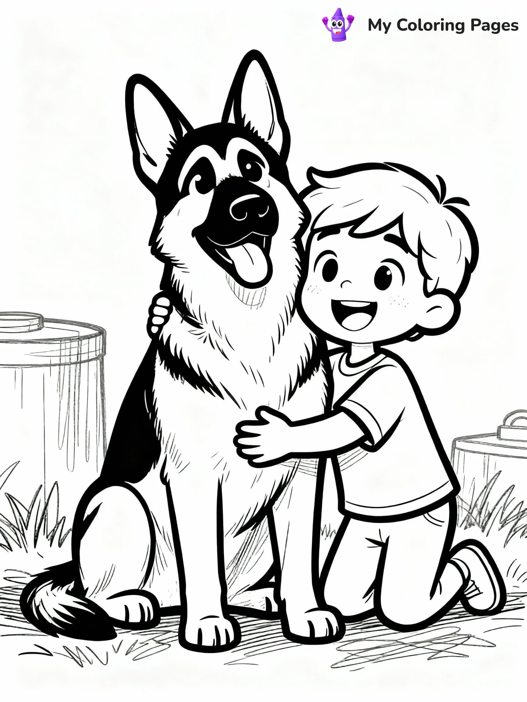 German Shepherd Coloring Pages - 15