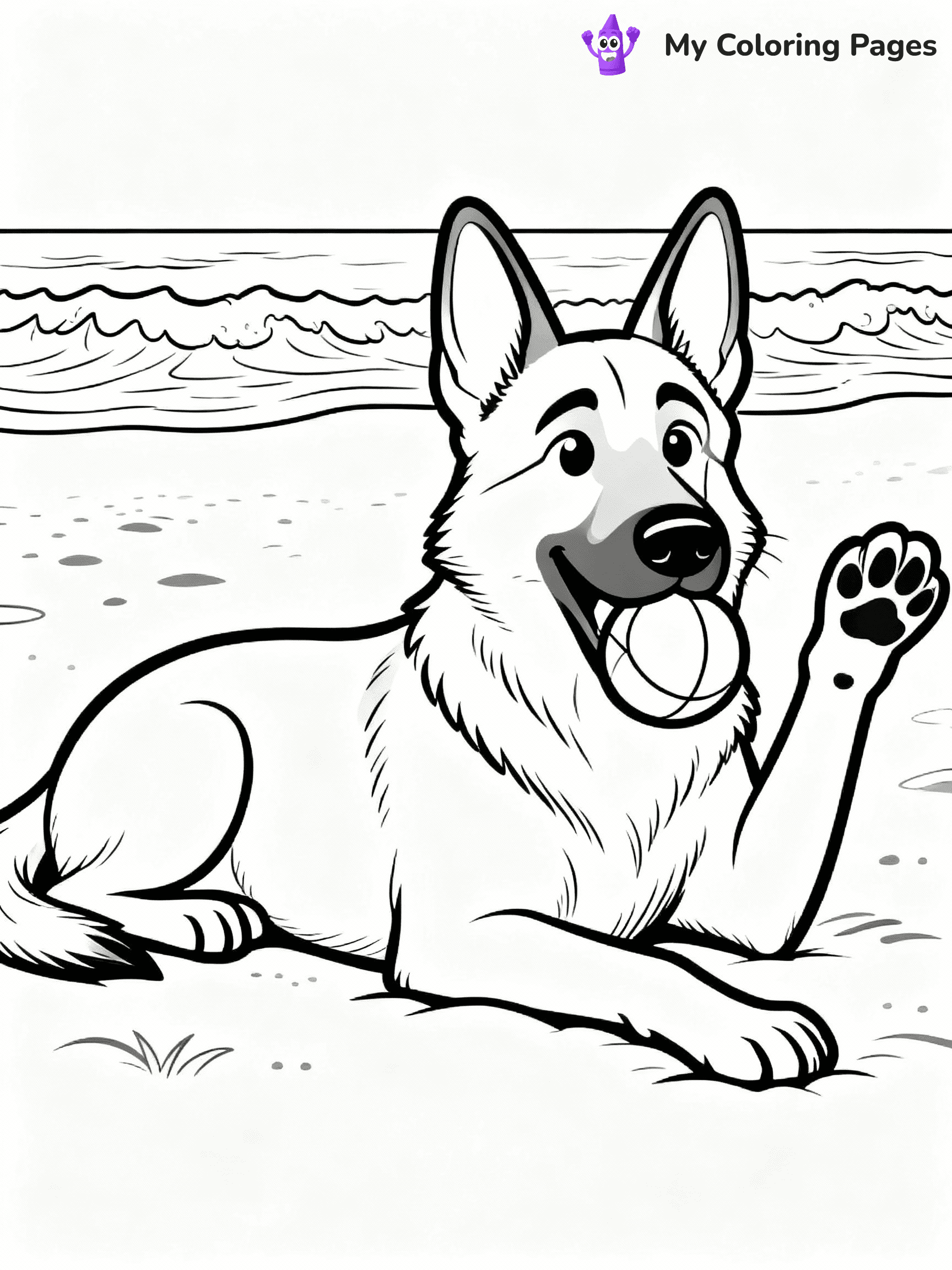 German Shepherd Coloring Pages - 12