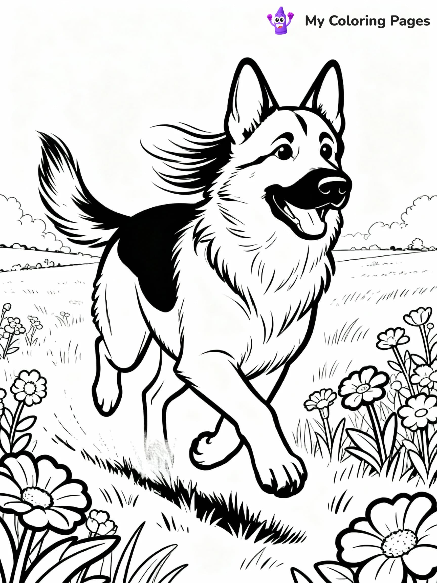 German Shepherd Coloring Pages - 10