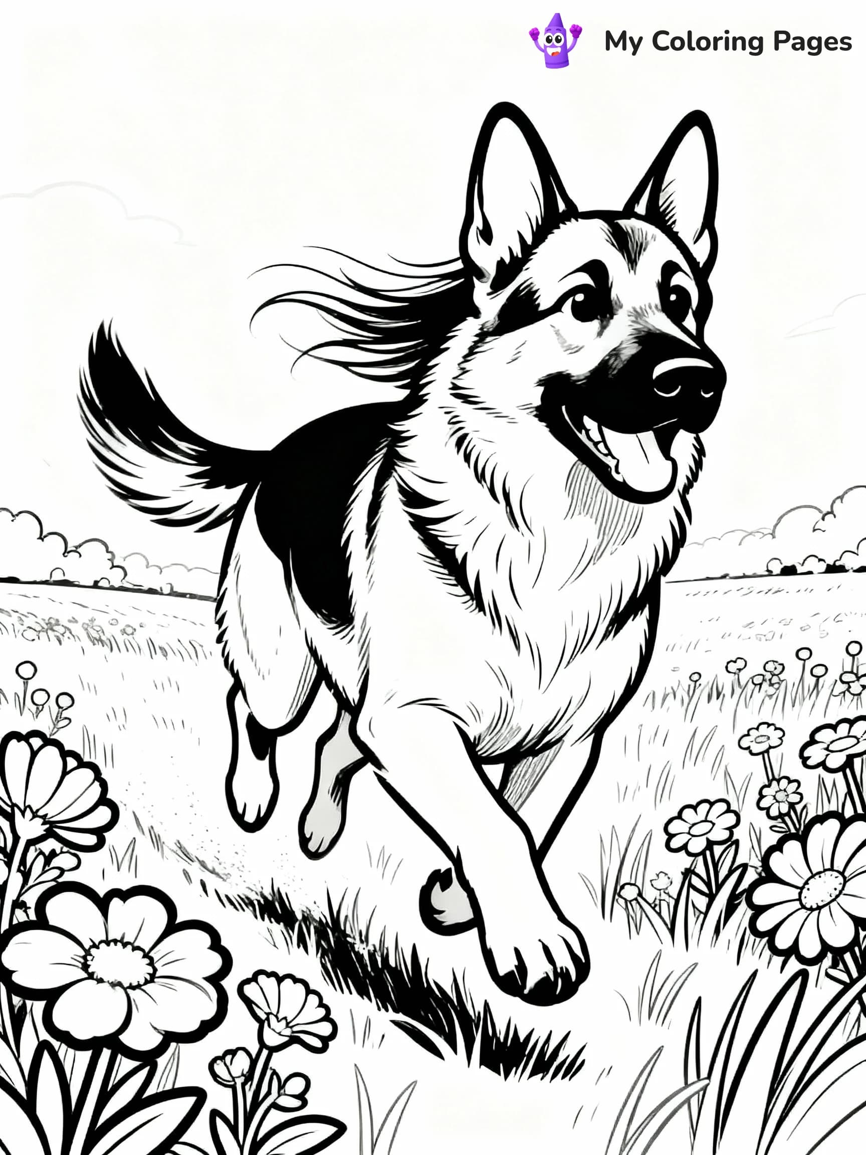 German Shepherd Coloring Pages - 9