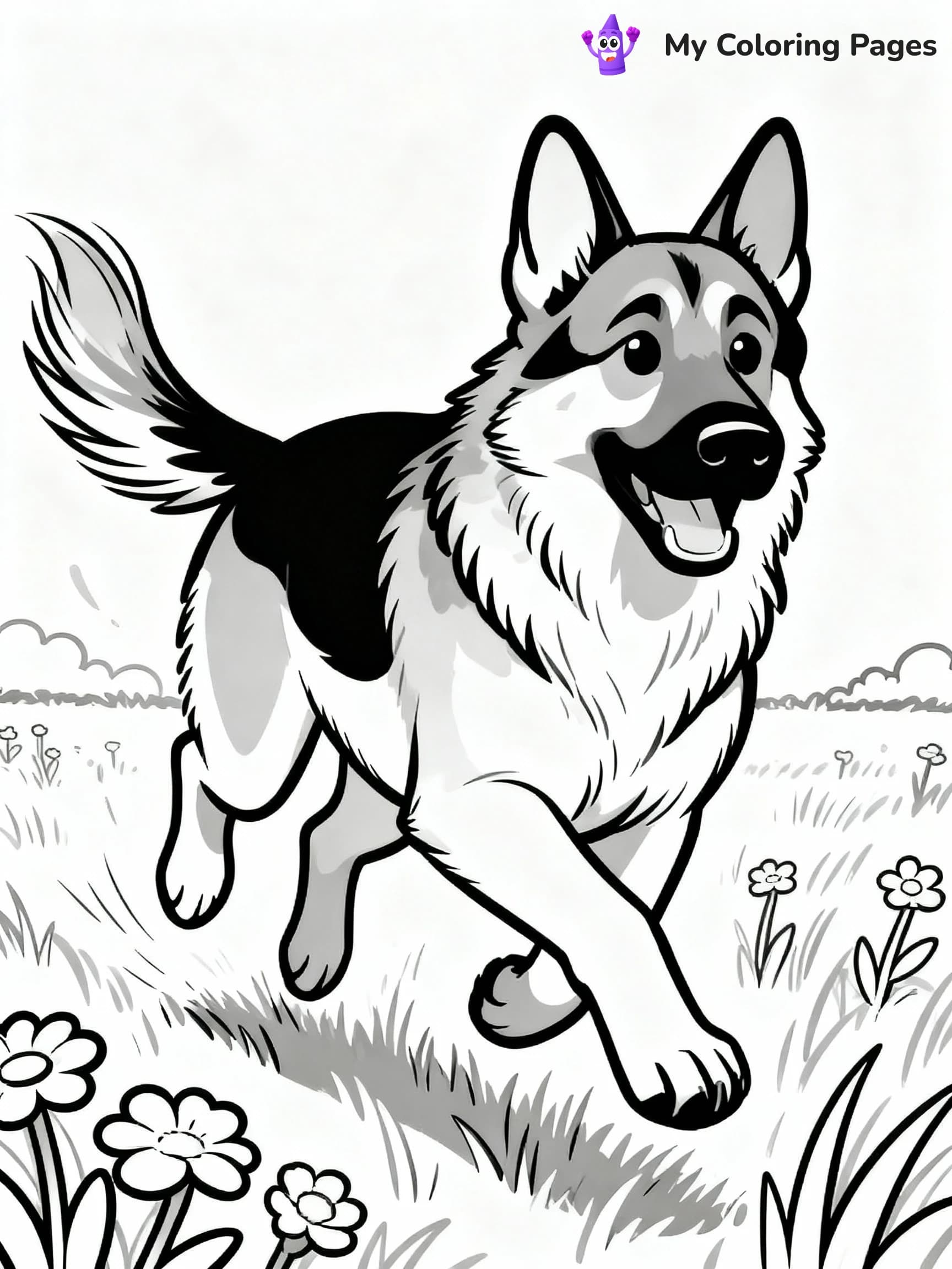 German Shepherd Coloring Pages - 8
