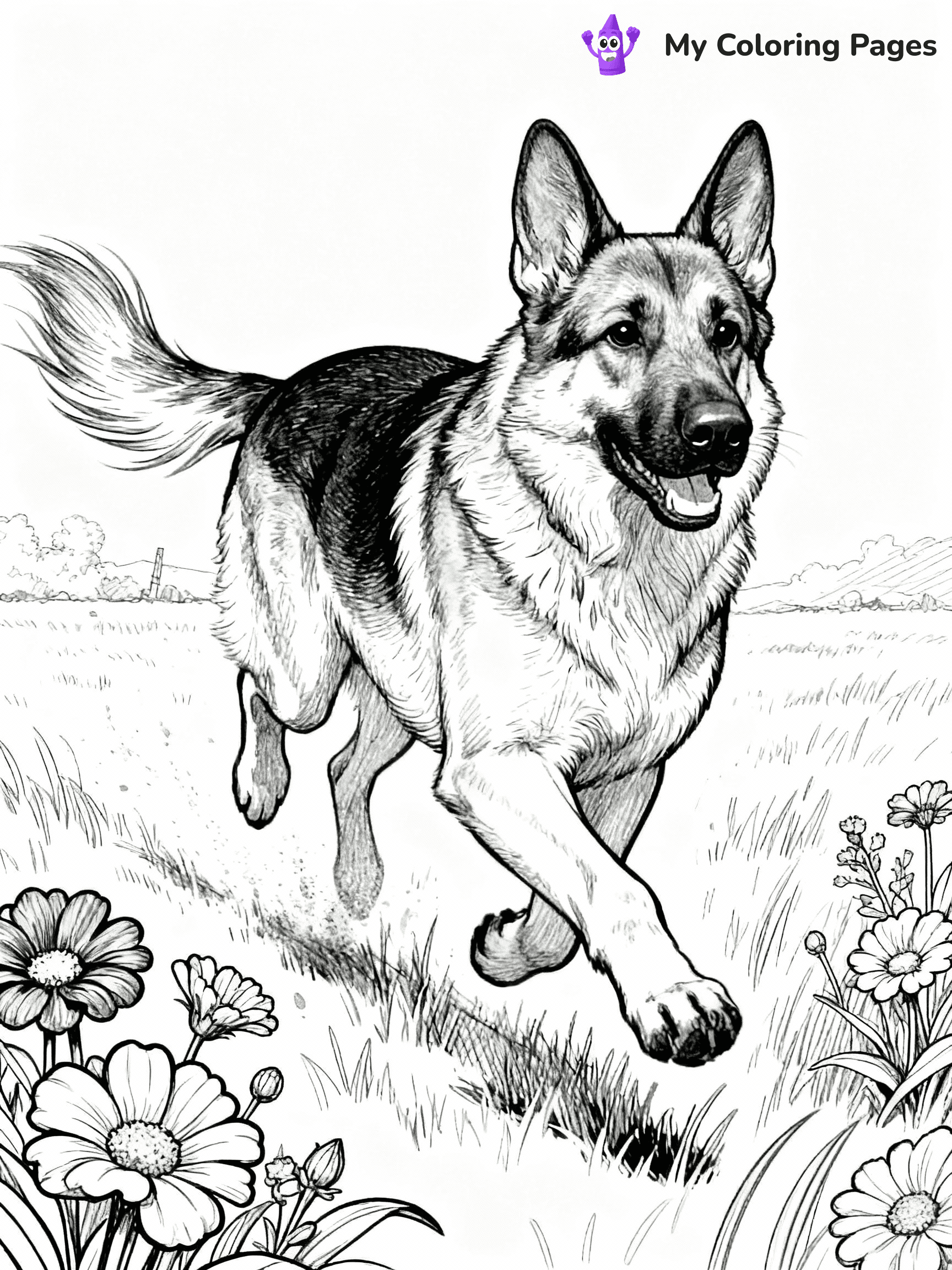 German Shepherd Coloring Pages - 7