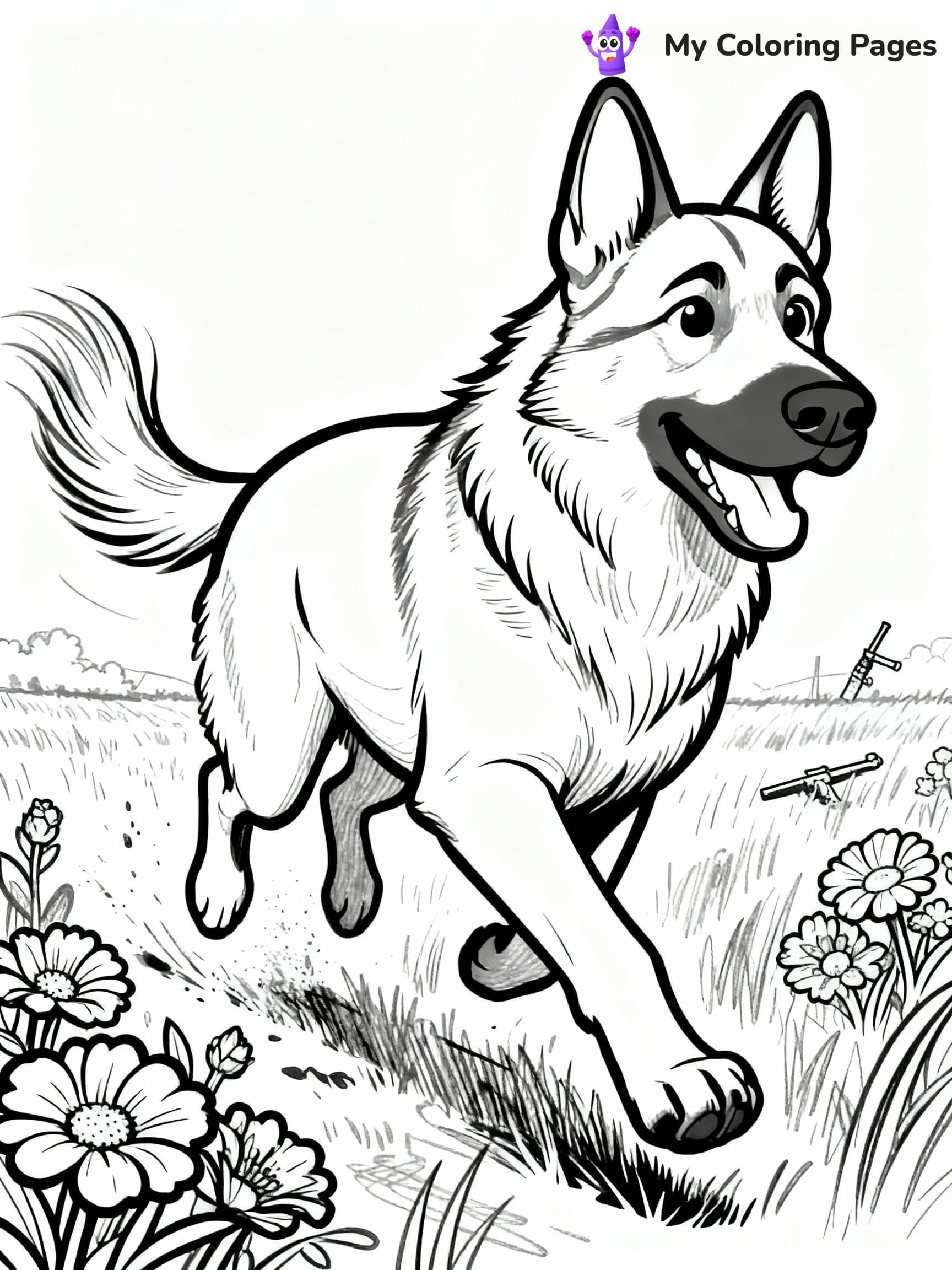 German Shepherd Coloring Pages - 6