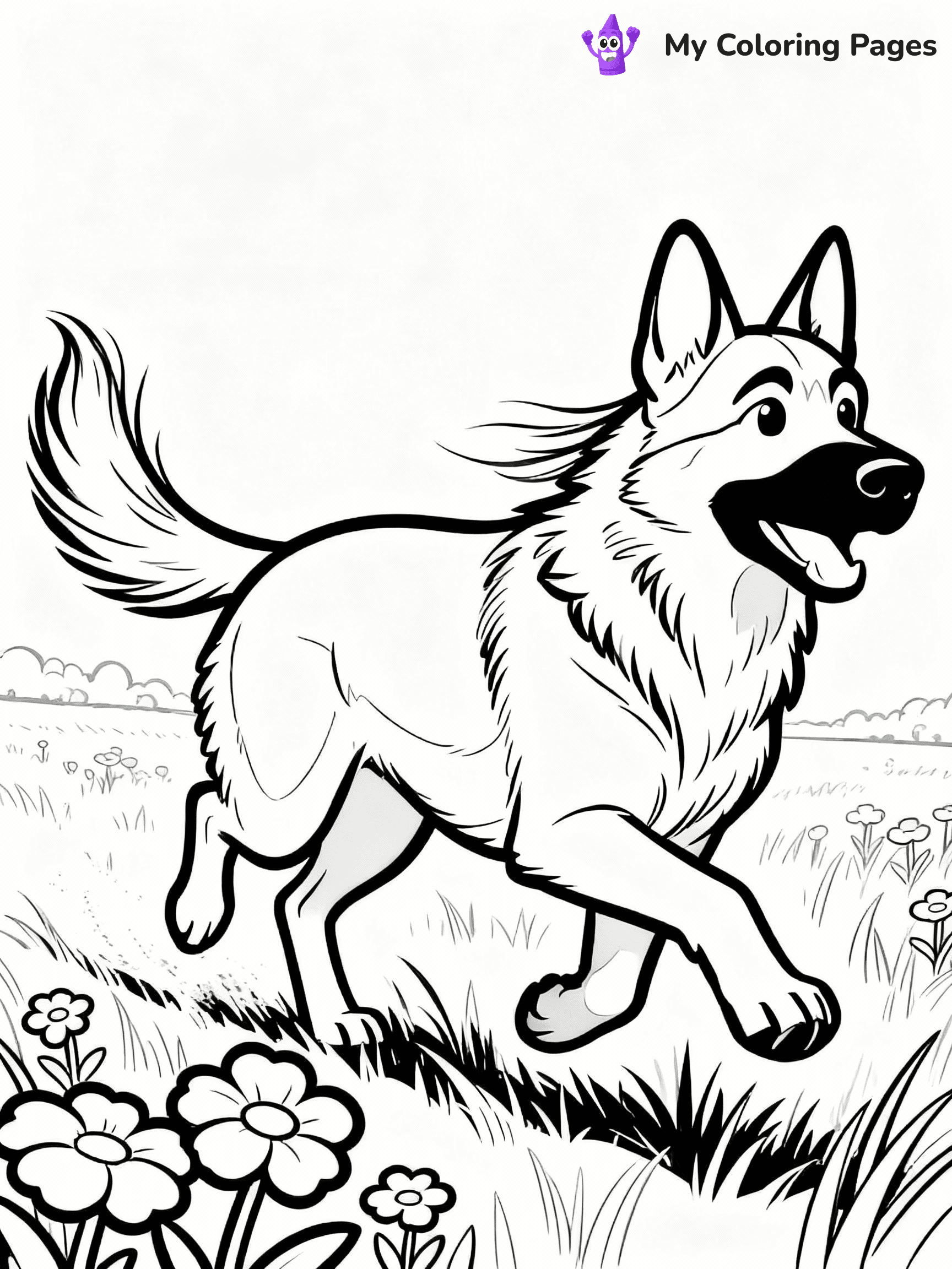 German Shepherd Coloring Pages - 4