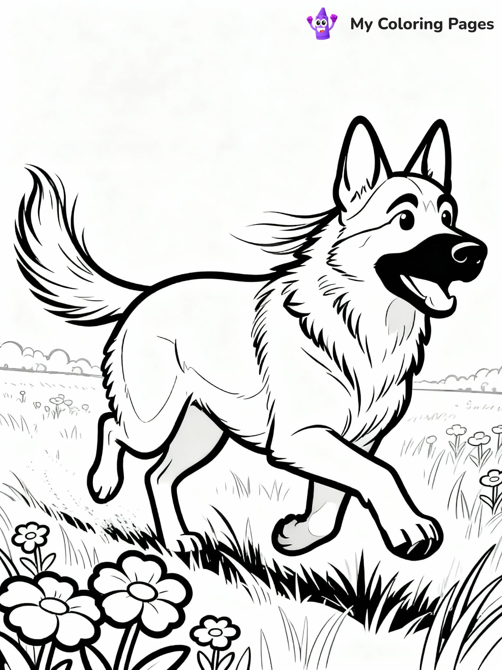 German Shepherd Coloring Pages - 4