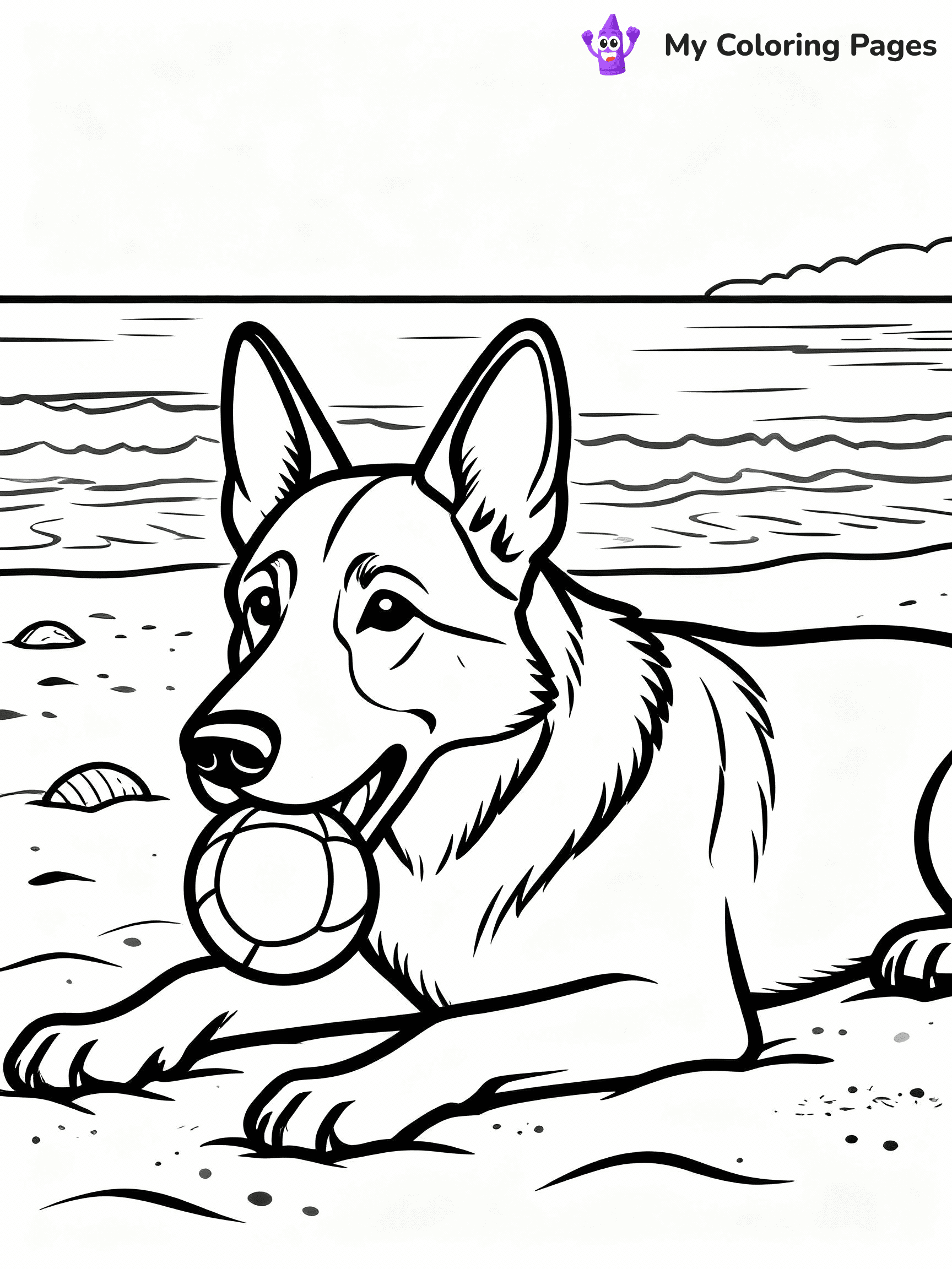 German Shepherd Coloring Pages - 1