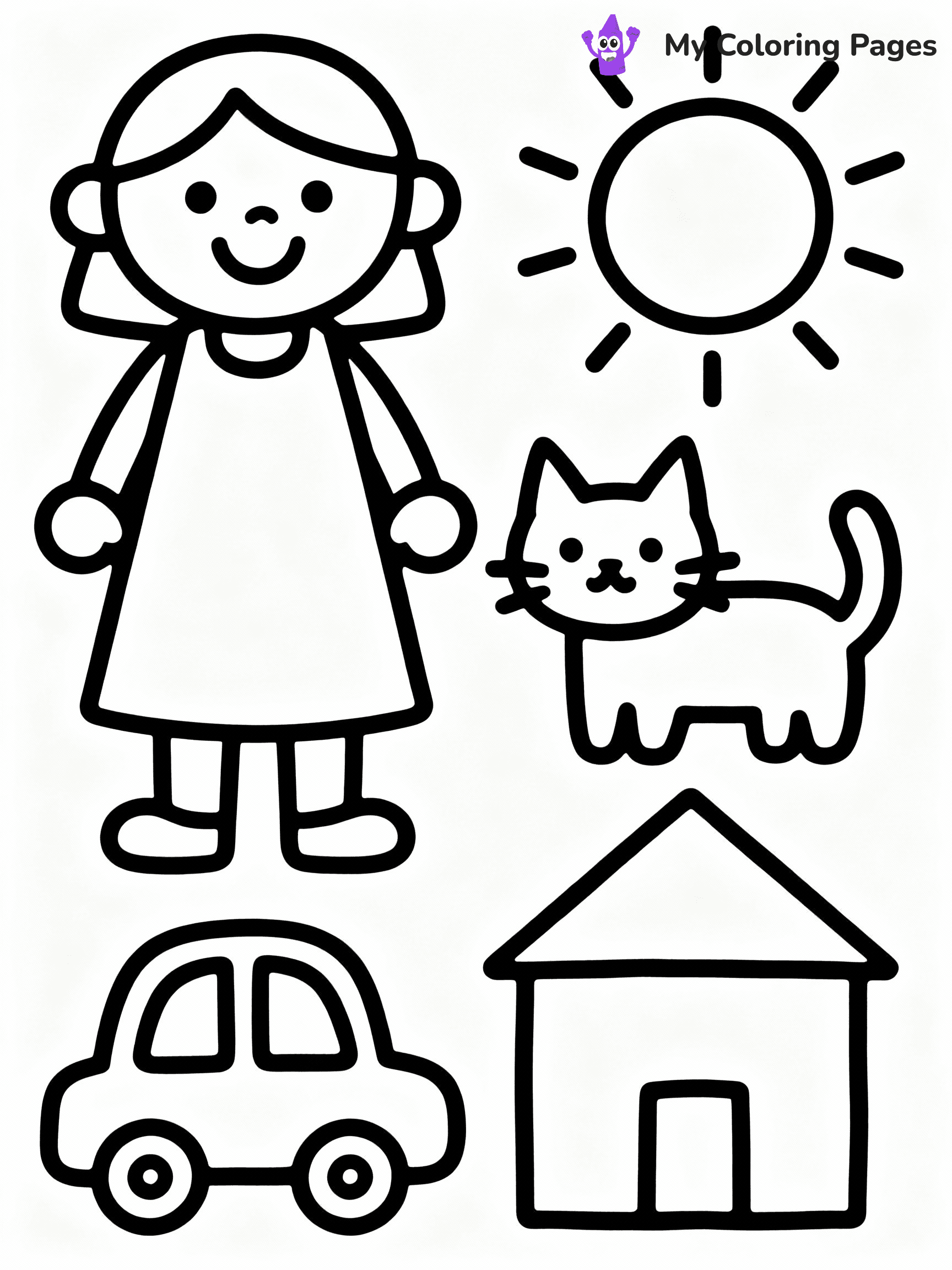 ⚠️ CRITICAL REQUIREMENT - ABSOLUTE BLACK AND WHITE ONLY ⚠️
This MUST be a BLACK AND WHITE line drawing ONLY. NO COLORS whatsoever.
- ONLY pure black lines (#000000) on pure white background (#FFFFFF)
- ABSOLUTELY NO colors, NO shading, NO gradients, NO grayscale
- If there are ANY colors in the output, the image is REJECTED
- This is a COLORING PAGE - meant to be COLORED IN by children
- The output must be UNCOLORED line art ready for coloring
⚠️ SUBJECT TO DRAW: Generate a coloring page of toca boca coloring pages
(REMEMBER: Output must be BLACK AND WHITE line art only, NOT colored!)
# COLORING PAGE: BLACK OUTLINES ONLY - WHITE BACKGROUND MANDATORY
Create a **coloring book page** using EXACTLY two values: black lines, white space.
## NON-NEGOTIABLE BINARY RULES
- **ONLY #000000 (black) and #FFFFFF (white)** - NO other values exist
- **EVERY PIXEL = BLACK OR WHITE** - no gray/shading/antialiasing
- **WHITE BACKGROUND MANDATORY** - entire canvas stays white
- **ALL SHAPES HOLLOW** - everything is empty outlines waiting to be colored
- **FORBIDDEN:** fills, shading, gradients, patterns, textures, colors
- **NO SOLID REGIONS** - if it's not a thin line, it's wrong
## Universal Line Standards
- Black outlines ONLY - thin, uniform weight
- Every shape completely empty inside
- Closed contours suitable for coloring
- Simple flat illustration - zero depth/3D/realism
- **Style:** Whimsical Doodle Art Alley - rounded, friendly outlines (unless specified)
## Everything = Outline Only
- Characters/animals: hollow shapes
- Objects/clothing: empty contours
- Backgrounds/scenery: line work only
- Natural elements: outlined forms
- Dark/night areas: don't exist (use outlined symbols)
- Textures/patterns: convert to simple lines
## The Test
Can a child color EVERY white space with crayons? If any area is pre-filled/shaded/gray or colored in, it FAILS. Every shape must be waiting to receive color.
**FINAL OUTPUT**: Binary coloring page. Black lines define shapes. White spaces ready for coloring. Nothing else exists. No exceptions. Print-ready.
⚠️ FINAL REMINDER: Draw the subject "Generate a coloring page of toca boca coloring pages" as BLACK AND WHITE line art. Zero colors in output.