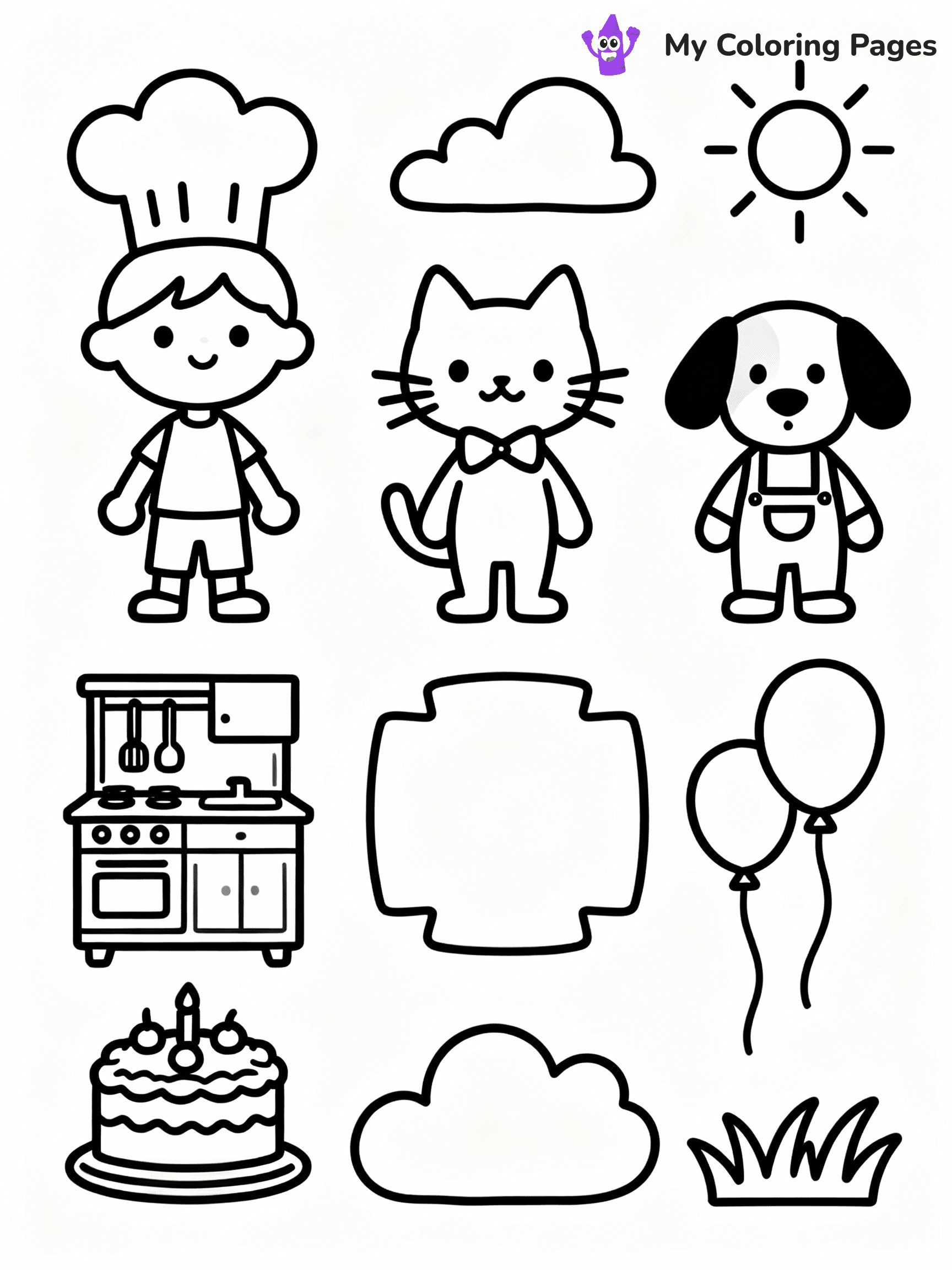 ⚠️ CRITICAL REQUIREMENT - ABSOLUTE BLACK AND WHITE ONLY ⚠️
This MUST be a BLACK AND WHITE line drawing ONLY. NO COLORS whatsoever.
- ONLY pure black lines (#000000) on pure white background (#FFFFFF)
- ABSOLUTELY NO colors, NO shading, NO gradients, NO grayscale
- If there are ANY colors in the output, the image is REJECTED
- This is a COLORING PAGE - meant to be COLORED IN by children
- The output must be UNCOLORED line art ready for coloring
⚠️ SUBJECT TO DRAW: Generate a coloring page of toca boca coloring pages
(REMEMBER: Output must be BLACK AND WHITE line art only, NOT colored!)
# COLORING PAGE: BLACK OUTLINES ONLY - WHITE BACKGROUND MANDATORY
Create a **coloring book page** using EXACTLY two values: black lines, white space.
## NON-NEGOTIABLE BINARY RULES
- **ONLY #000000 (black) and #FFFFFF (white)** - NO other values exist
- **EVERY PIXEL = BLACK OR WHITE** - no gray/shading/antialiasing
- **WHITE BACKGROUND MANDATORY** - entire canvas stays white
- **ALL SHAPES HOLLOW** - everything is empty outlines waiting to be colored
- **FORBIDDEN:** fills, shading, gradients, patterns, textures, colors
- **NO SOLID REGIONS** - if it's not a thin line, it's wrong
## Universal Line Standards
- Black outlines ONLY - thin, uniform weight
- Every shape completely empty inside
- Closed contours suitable for coloring
- Simple flat illustration - zero depth/3D/realism
- **Style:** Whimsical Doodle Art Alley - rounded, friendly outlines (unless specified)
## Everything = Outline Only
- Characters/animals: hollow shapes
- Objects/clothing: empty contours
- Backgrounds/scenery: line work only
- Natural elements: outlined forms
- Dark/night areas: don't exist (use outlined symbols)
- Textures/patterns: convert to simple lines
## The Test
Can a child color EVERY white space with crayons? If any area is pre-filled/shaded/gray or colored in, it FAILS. Every shape must be waiting to receive color.
**FINAL OUTPUT**: Binary coloring page. Black lines define shapes. White spaces ready for coloring. Nothing else exists. No exceptions. Print-ready.
⚠️ FINAL REMINDER: Draw the subject "Generate a coloring page of toca boca coloring pages" as BLACK AND WHITE line art. Zero colors in output.