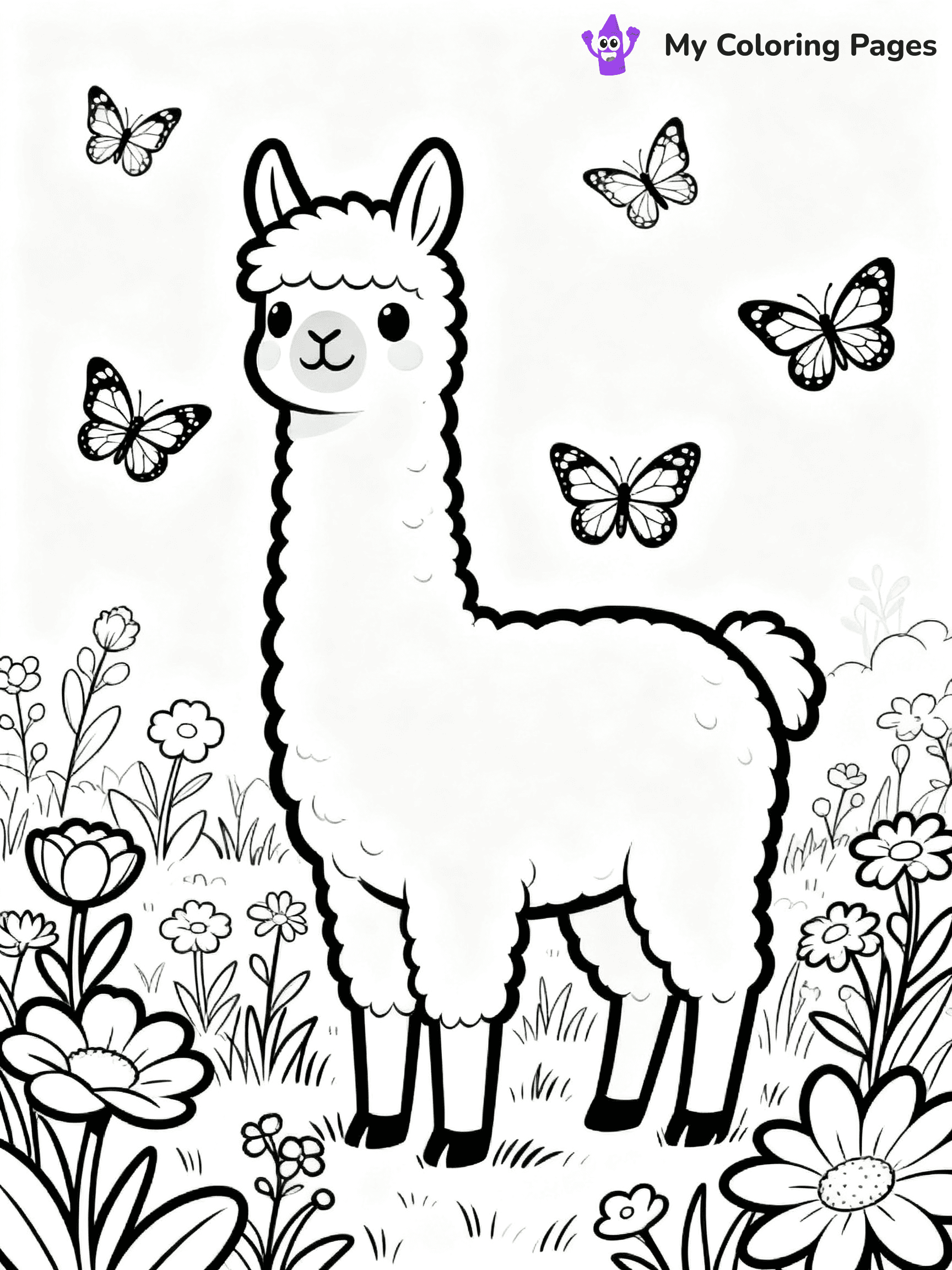 Llama Coloring Pages - 44