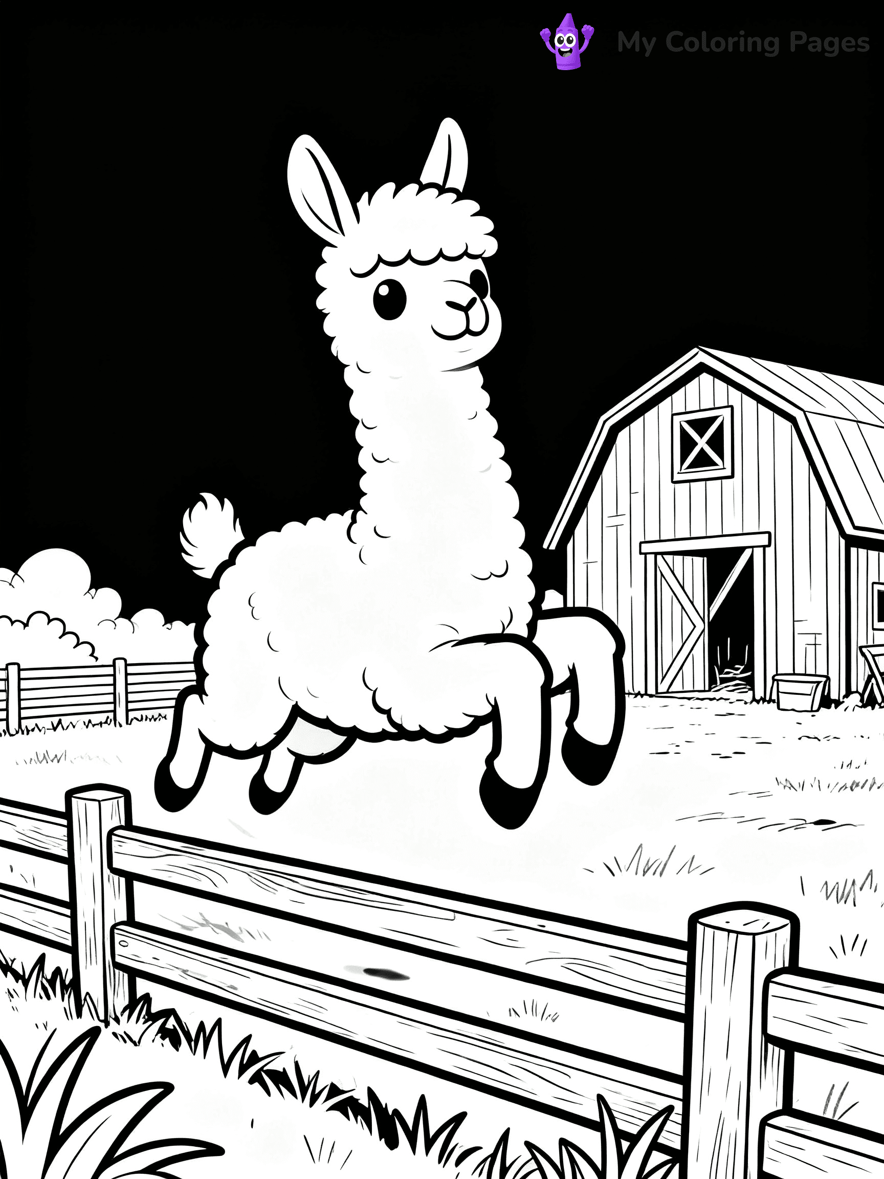 Llama Coloring Pages - 21