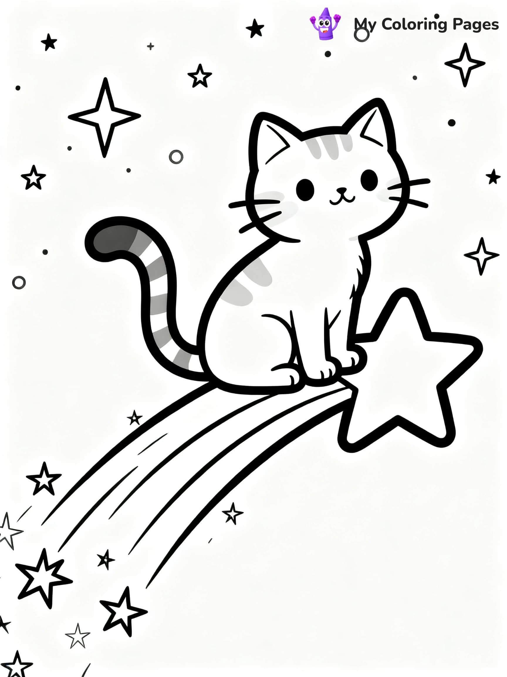 Space Cat Coloring Pages - 14
