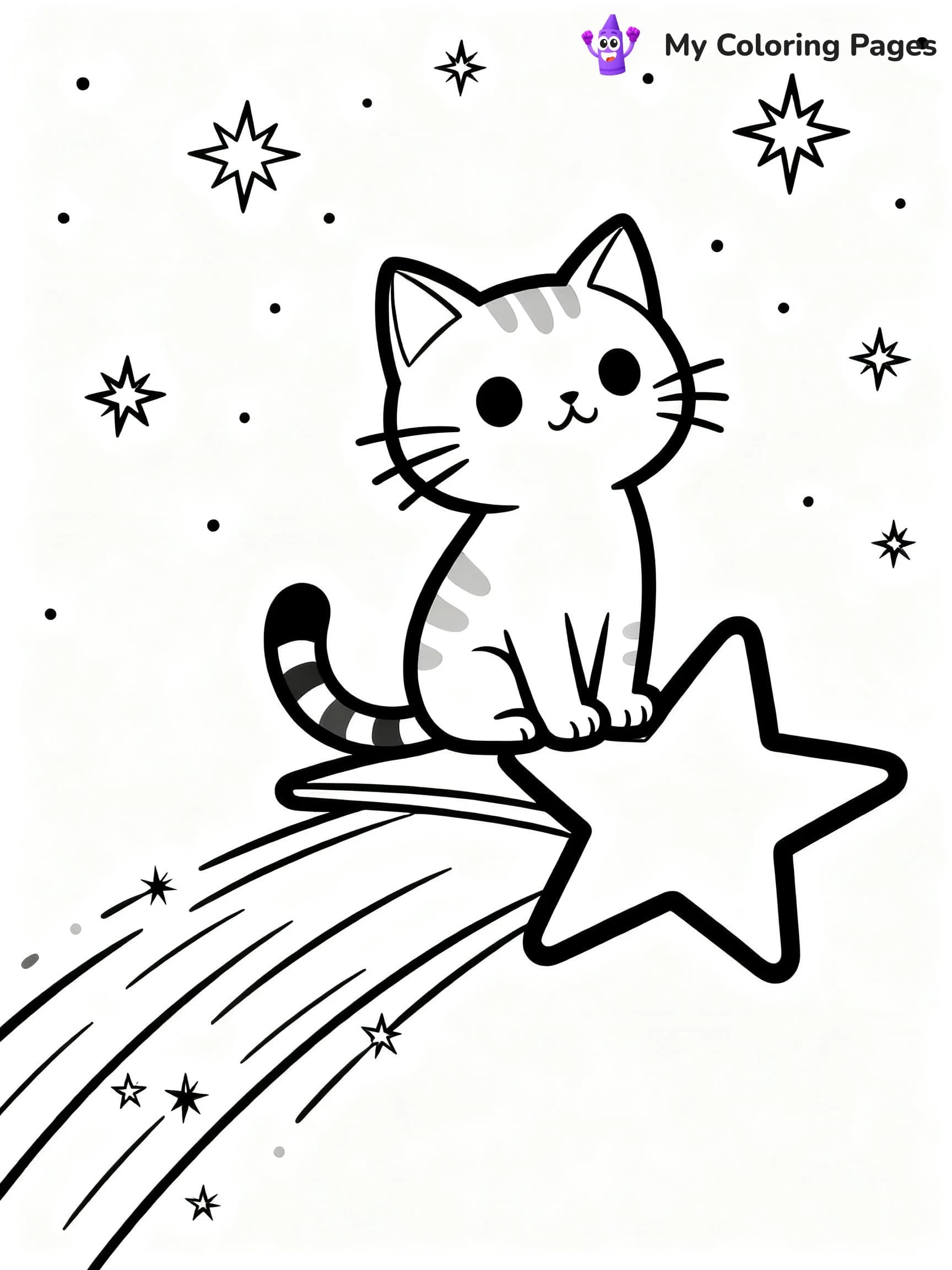 Space Cat Coloring Pages - 13