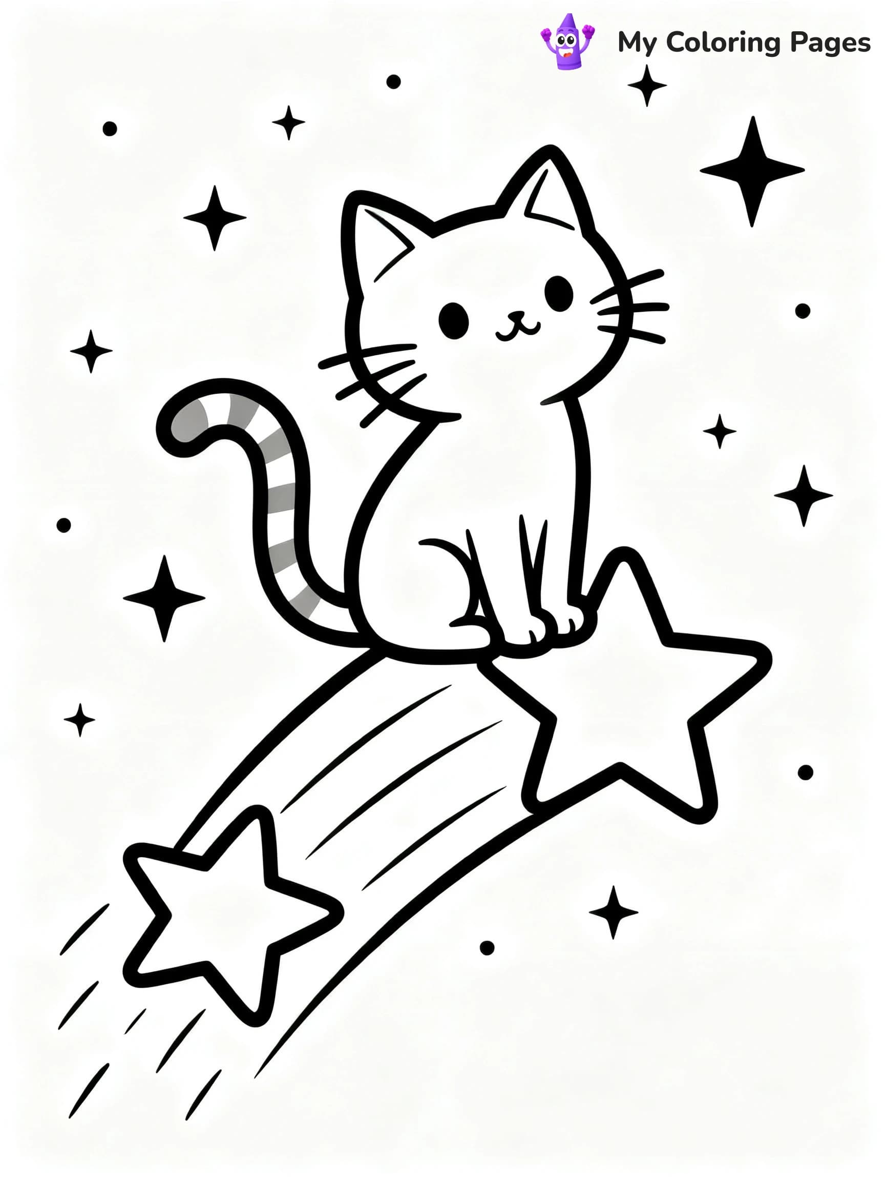 Space Cat Coloring Pages - 11