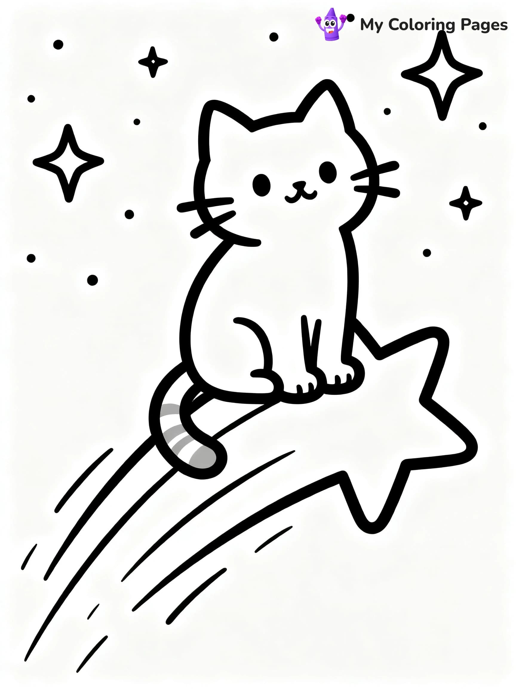 Space Cat Coloring Pages - 10