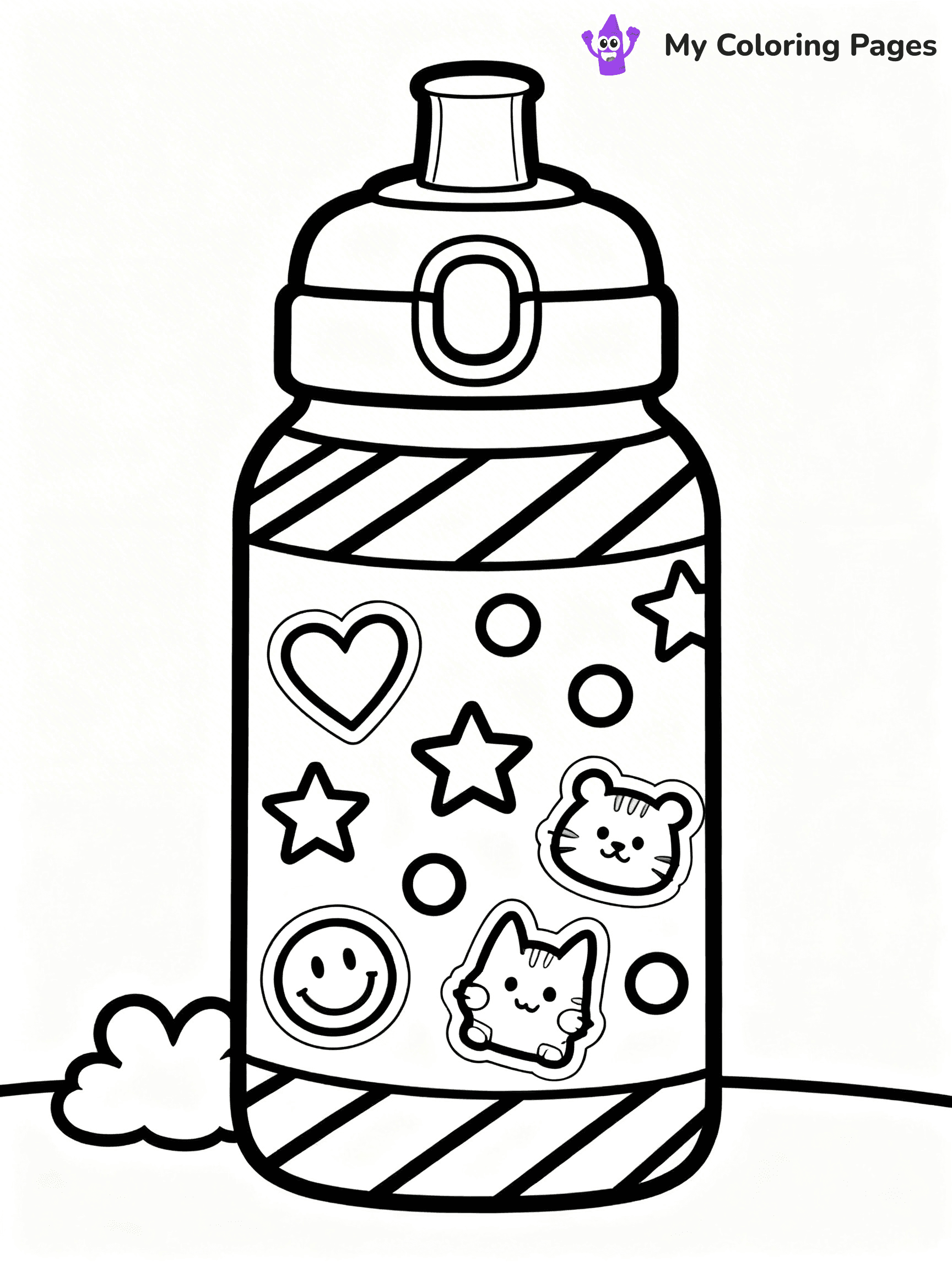 Water Bottle Coloring Pages - 21