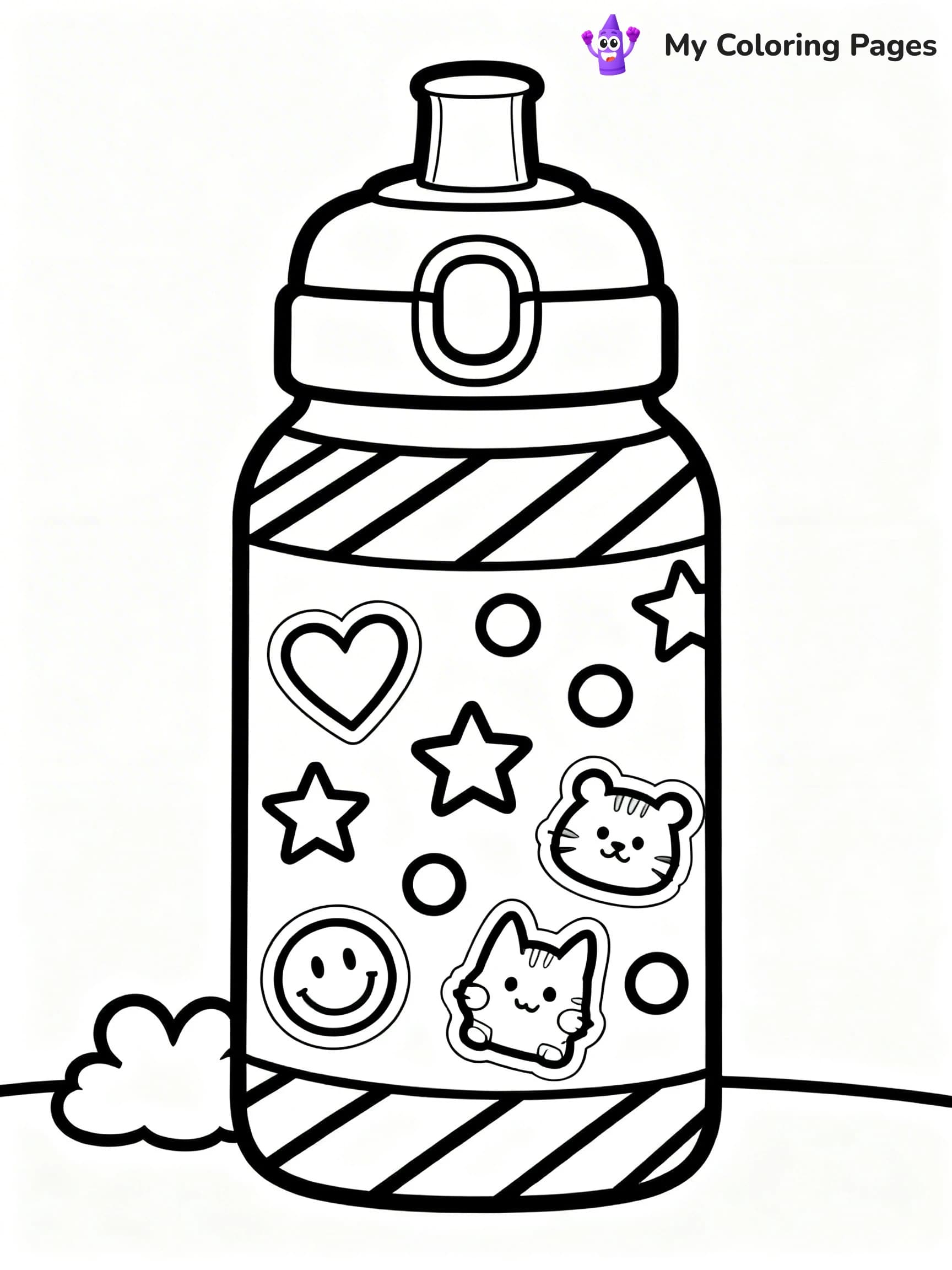 Water Bottle Coloring Pages - 21