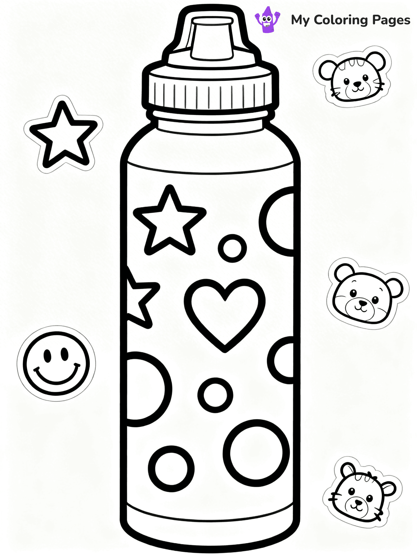 Water Bottle Coloring Pages - 20