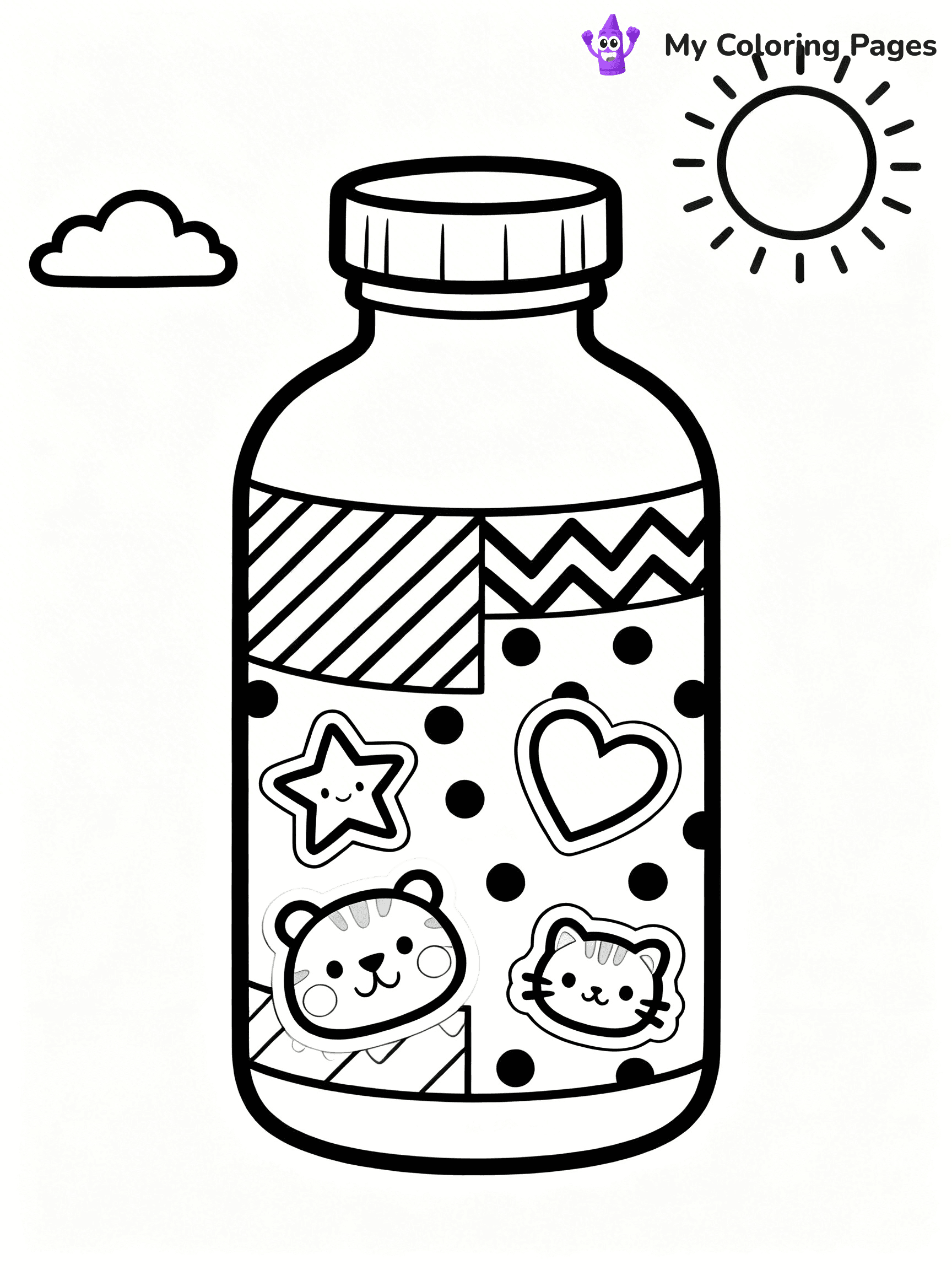 Water Bottle Coloring Pages - 19
