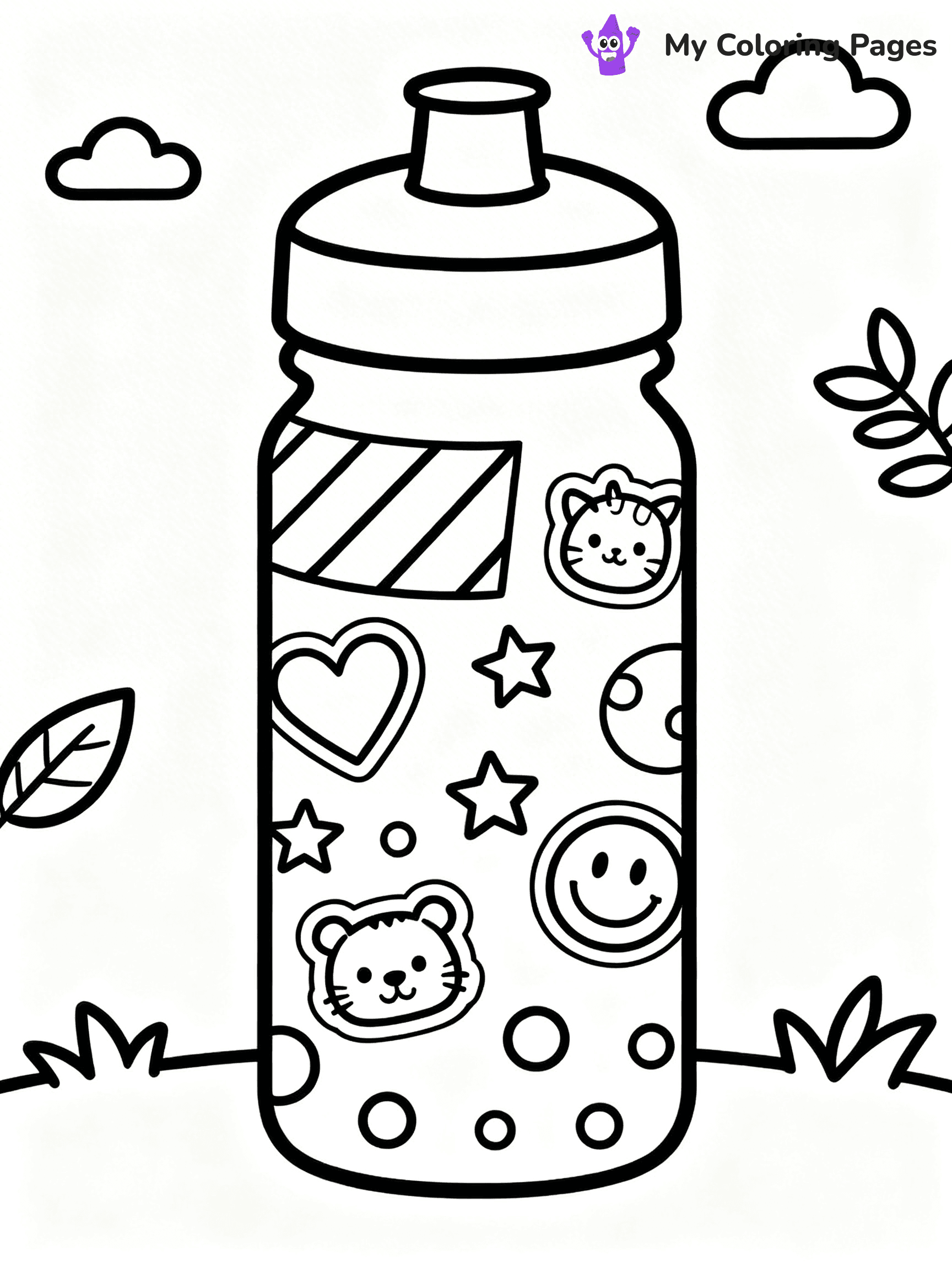 Water Bottle Coloring Pages - 17