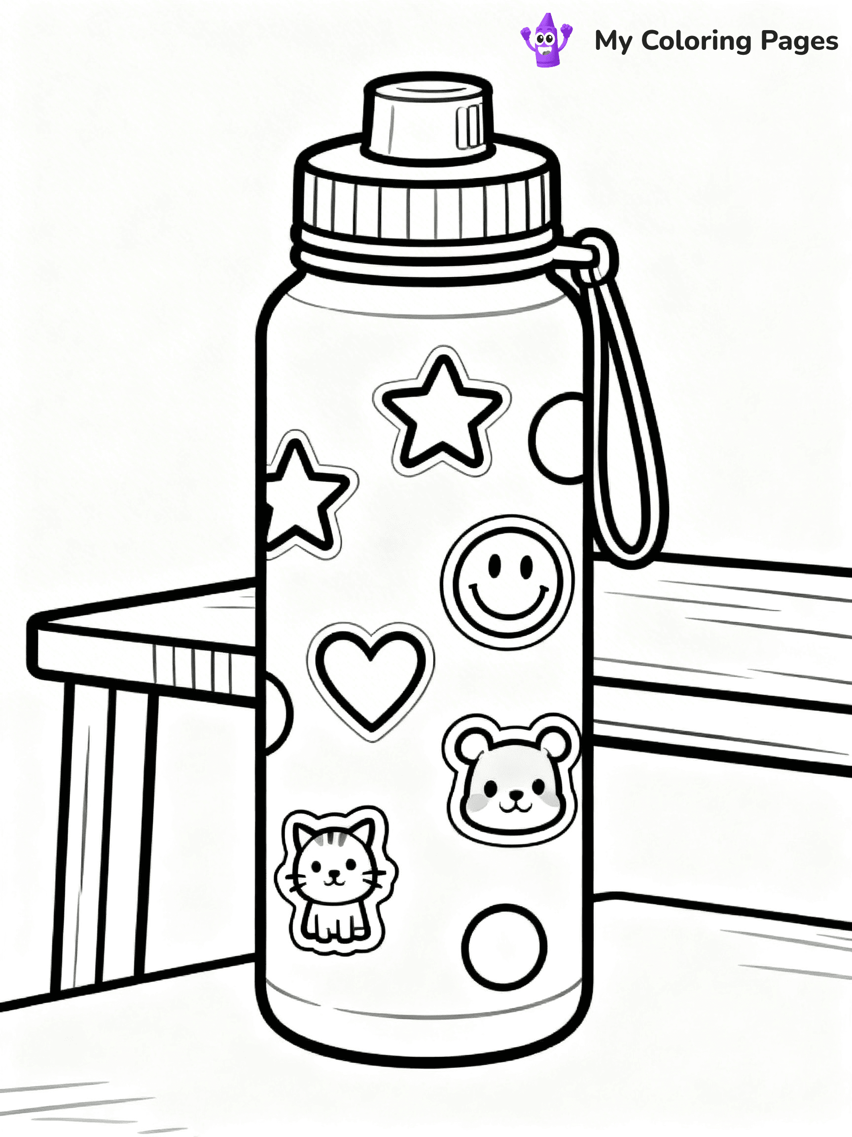 Water Bottle Coloring Pages - 16
