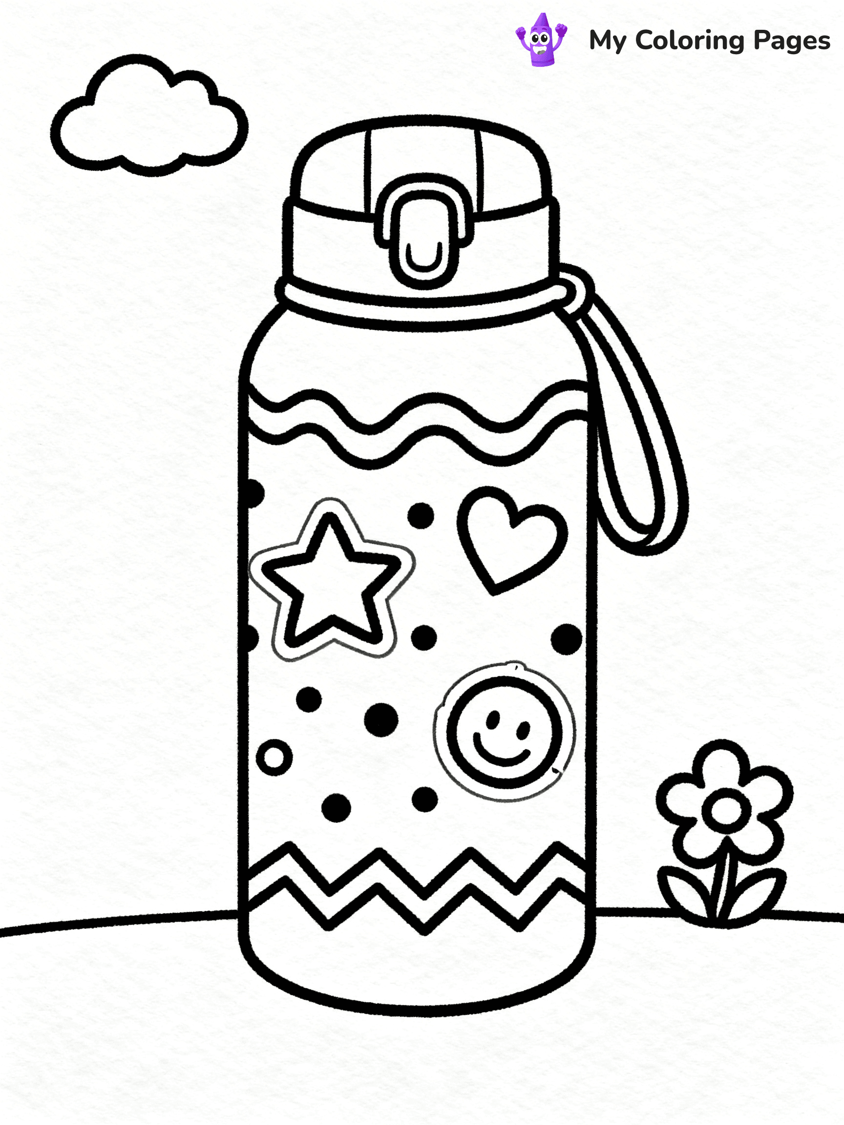 Water Bottle Coloring Pages - 15